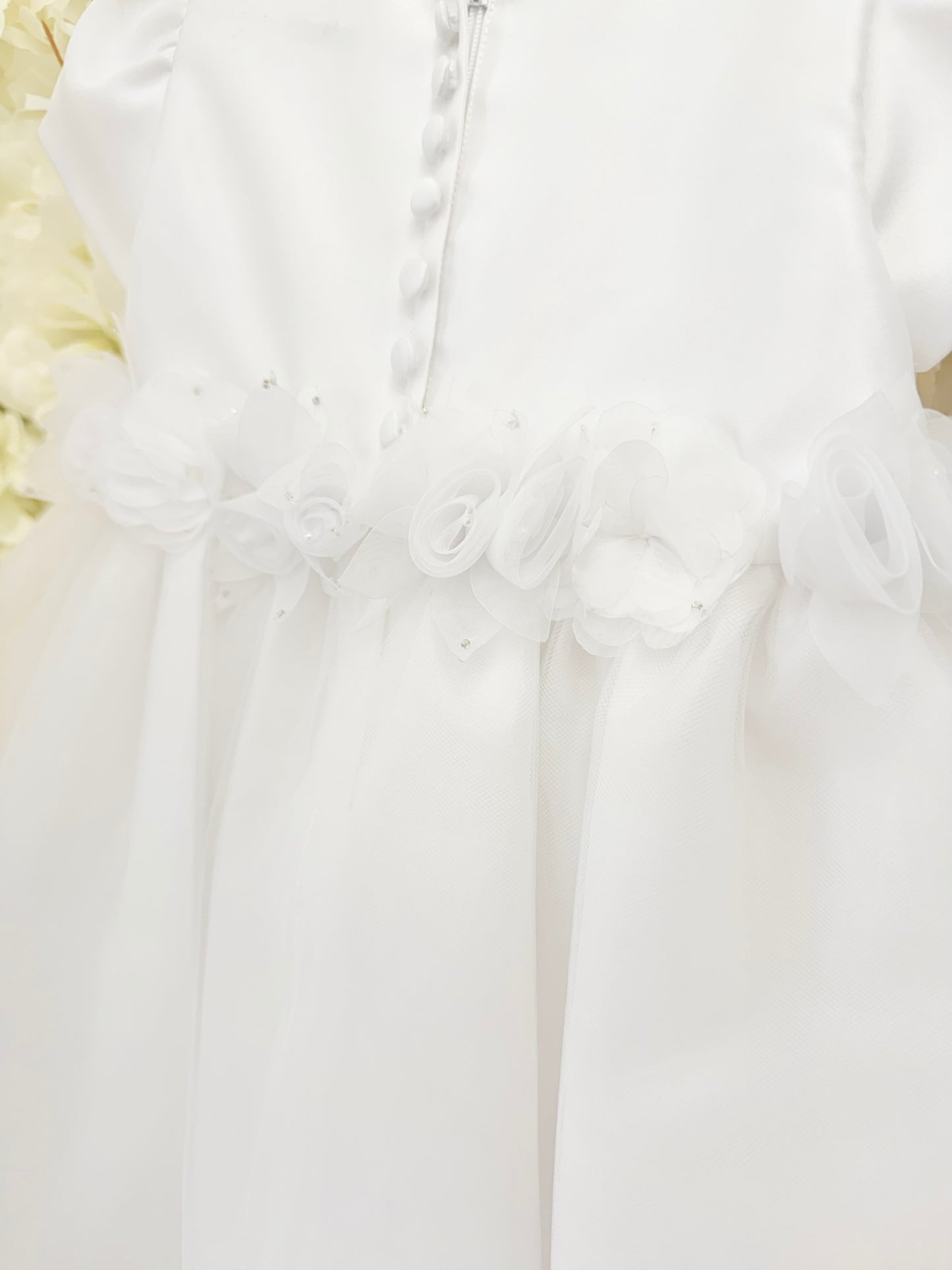 Sarah Louise White Pearl & Diamonte Bow Dress