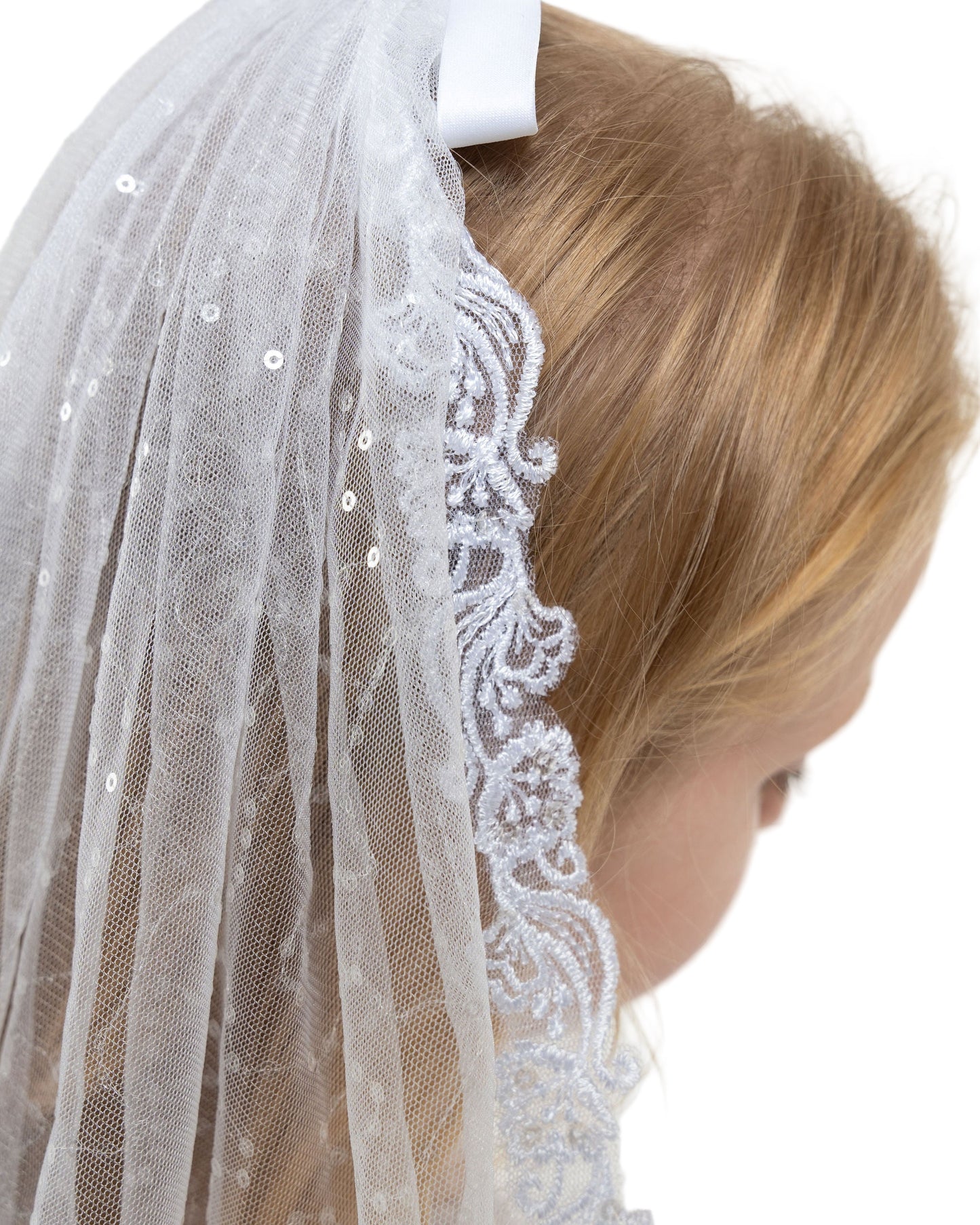 Long Sparkle Communion Veil
