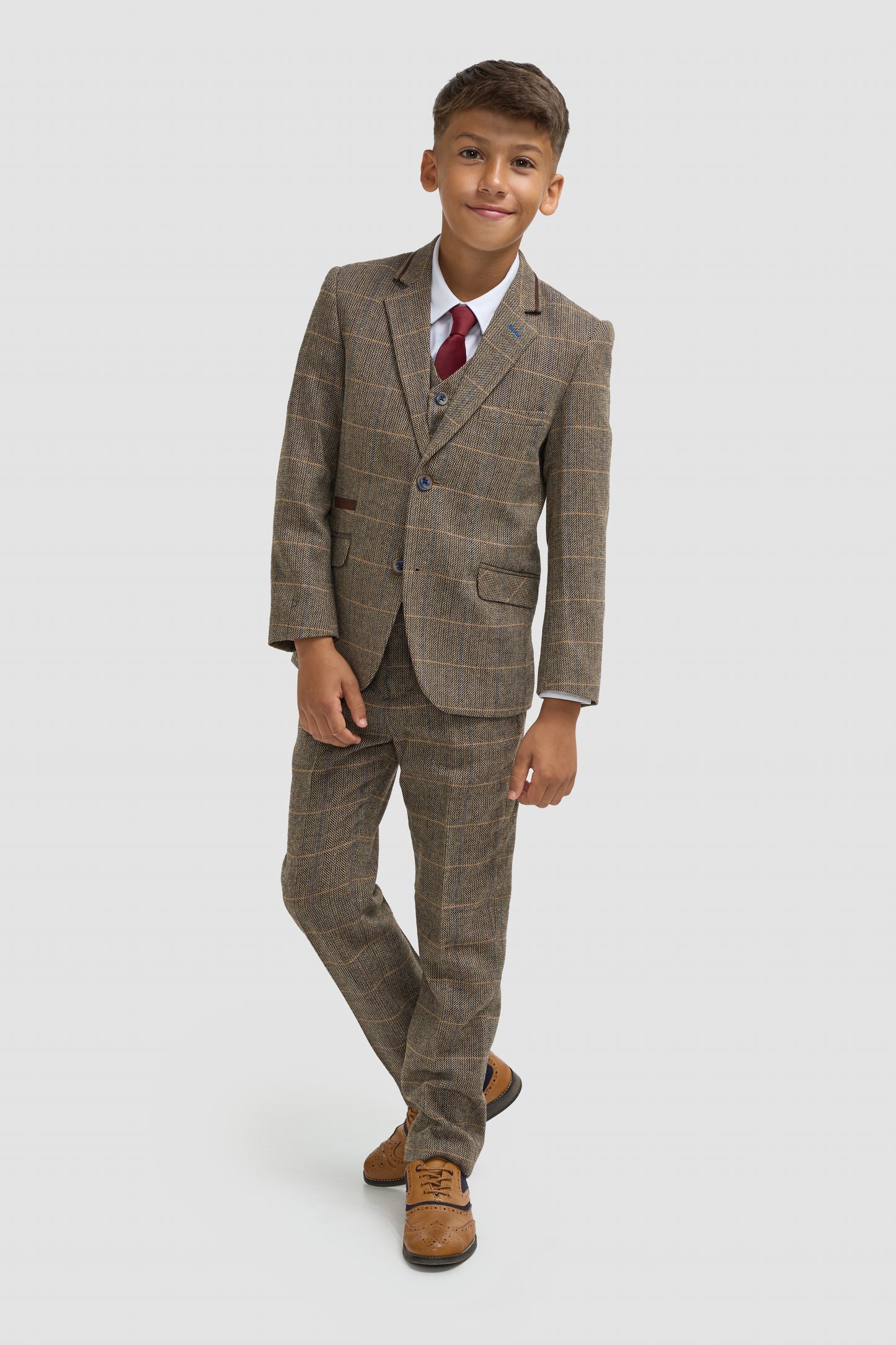 Cavani Boys Albert Brown Tweed Suit
