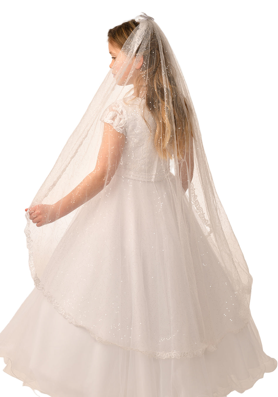 Long Sparkle Communion Veil