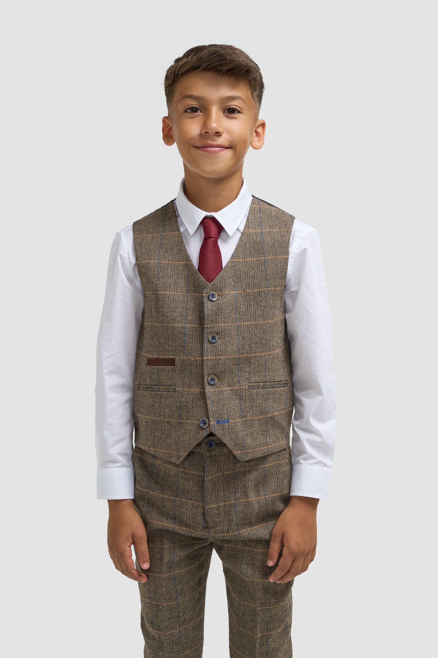 Cavani Boys Albert Brown Tweed Suit