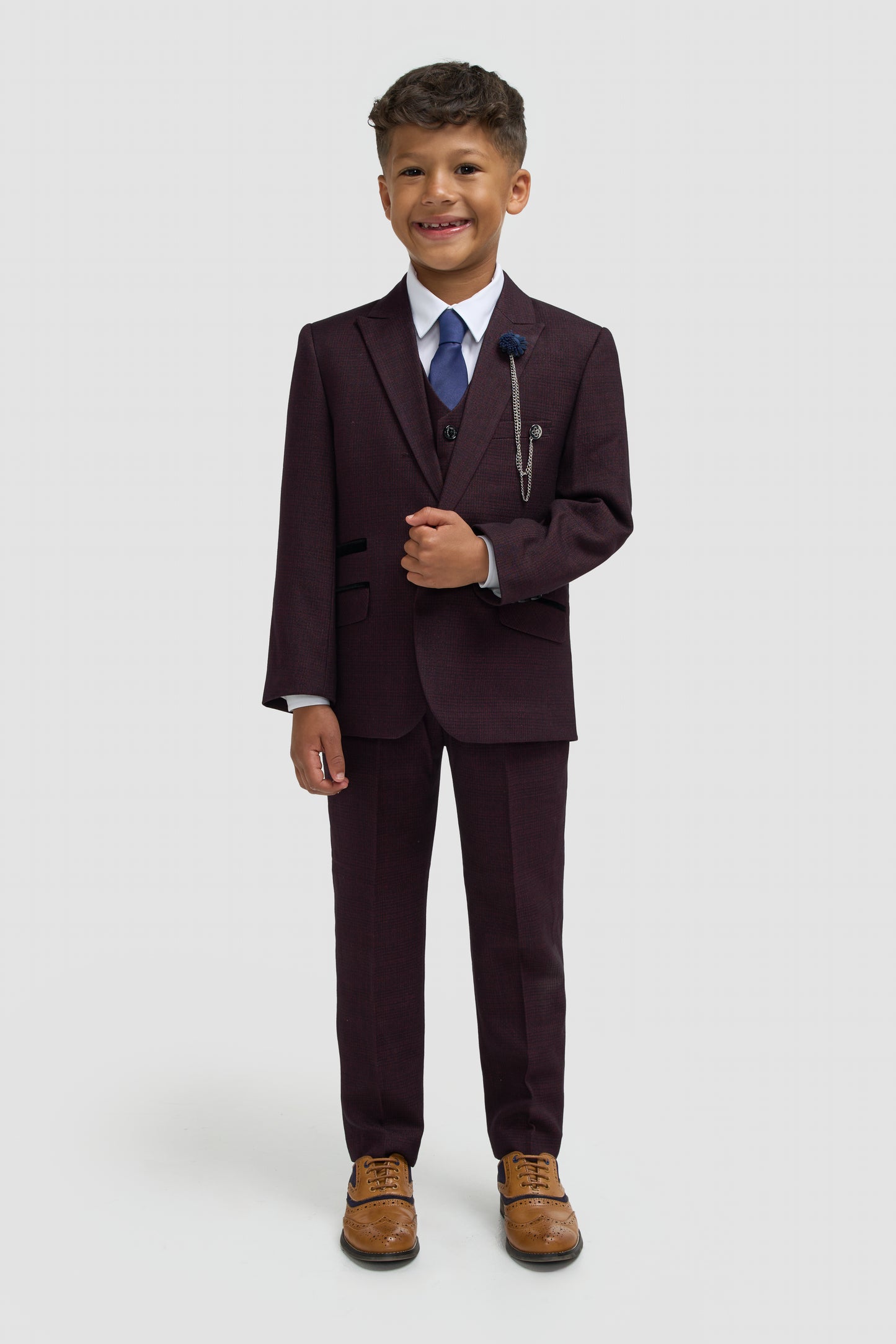 Cavani Boys Caridi Wine 3 Piece Suit