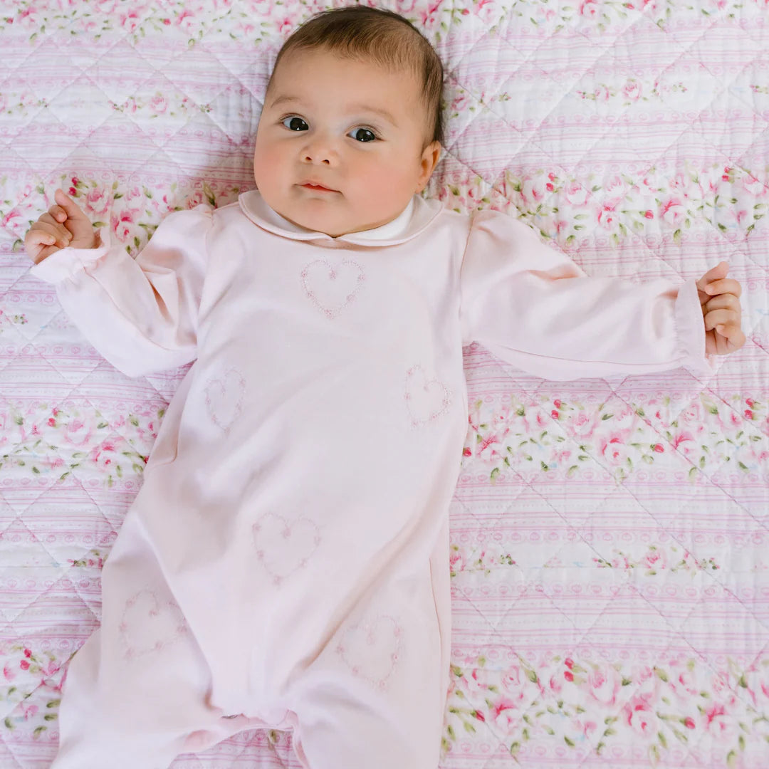 SALE Jenna Baby Girls Heart Embroidery Babygrow by Emile et Rose