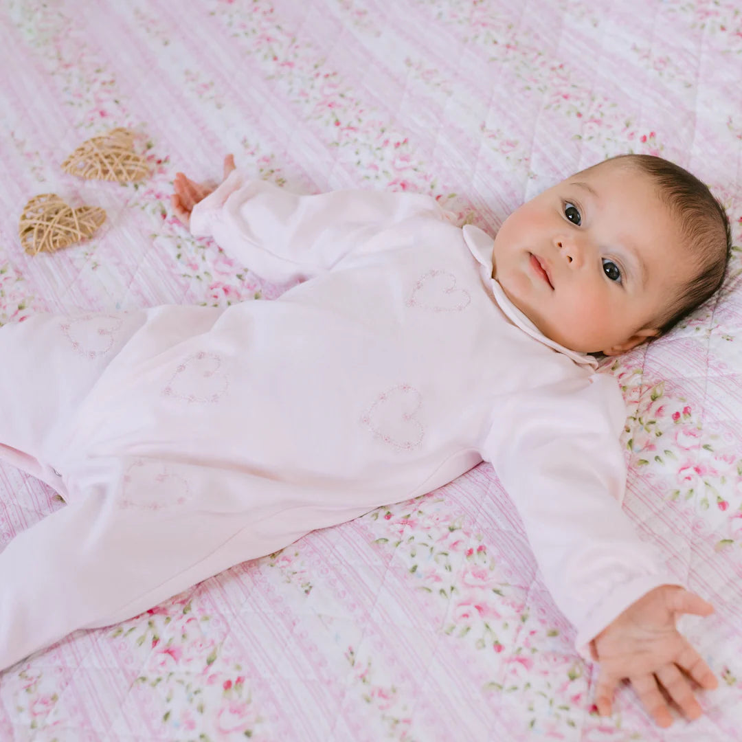 SALE Jenna Baby Girls Heart Embroidery Babygrow by Emile et Rose