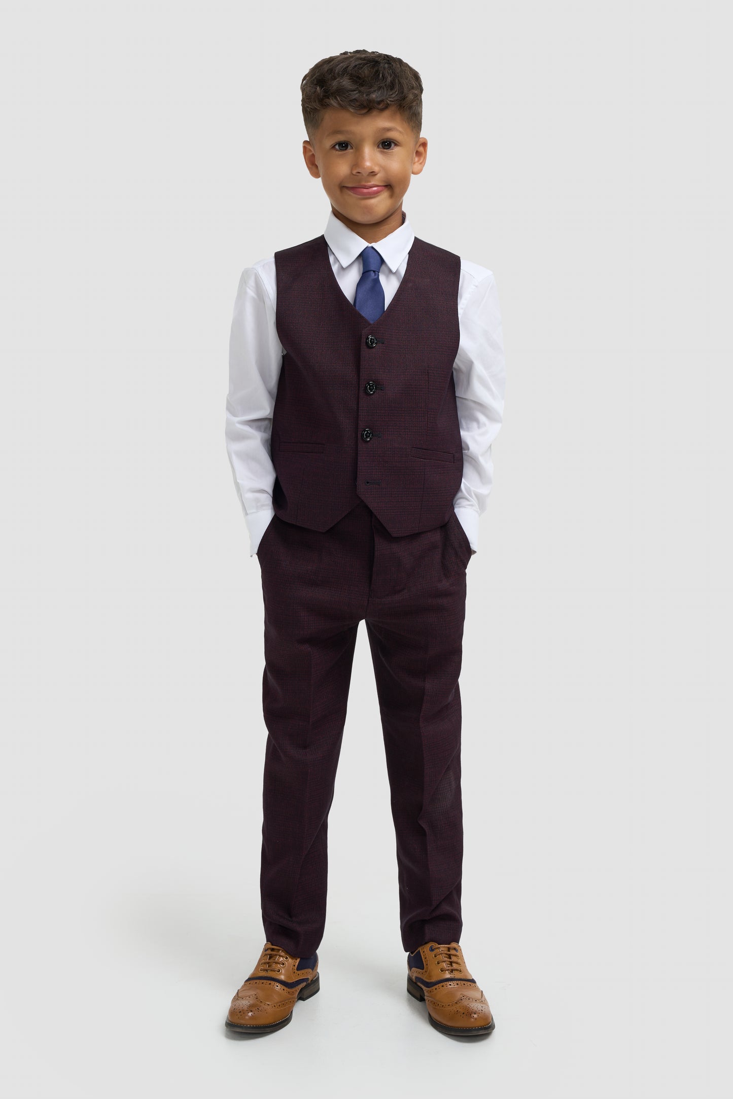 Cavani Boys Caridi Wine 3 Piece Suit