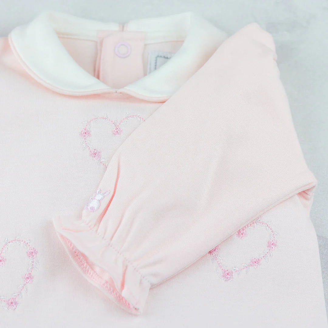 SALE Jenna Baby Girls Heart Embroidery Babygrow by Emile et Rose