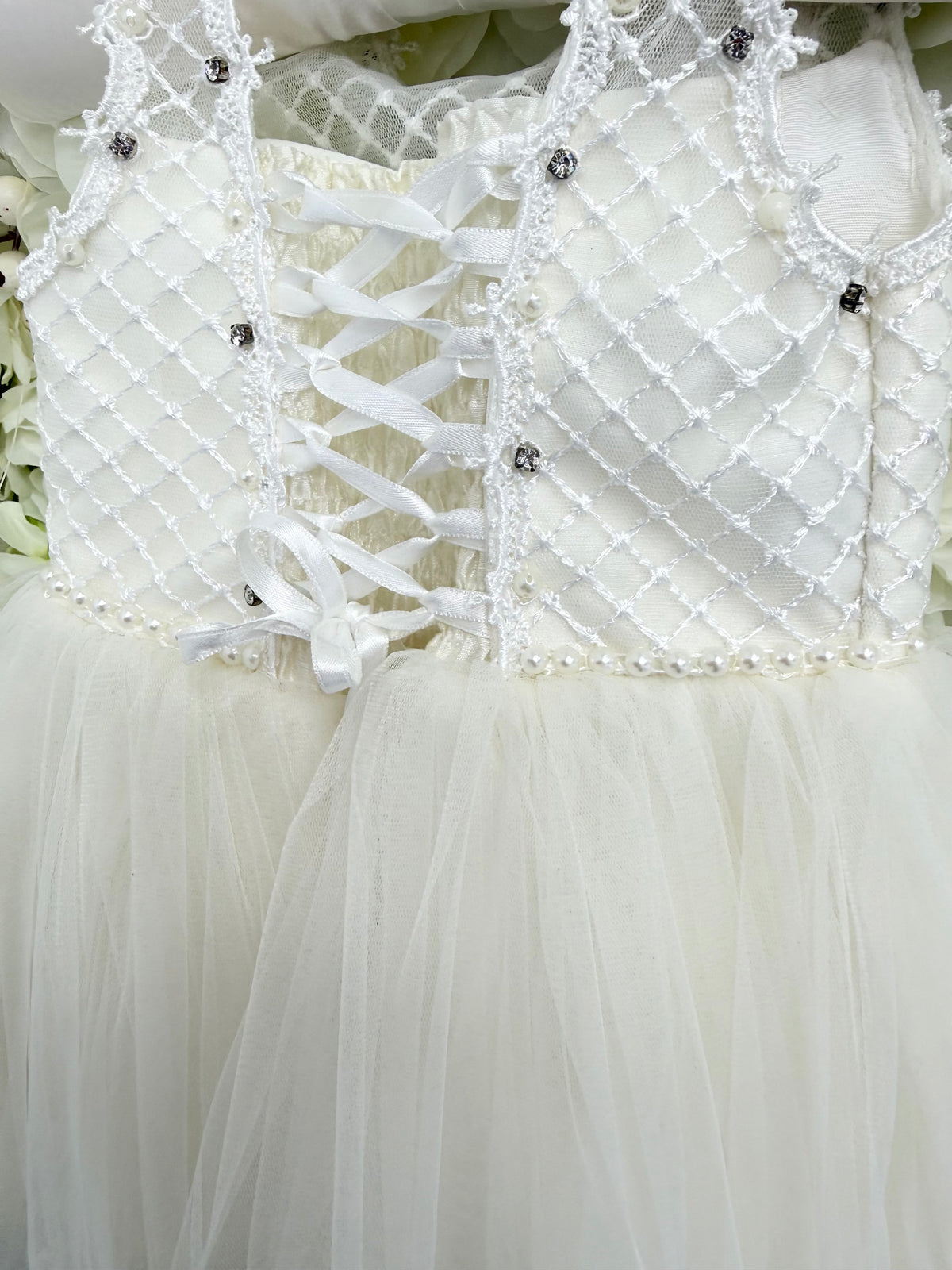 SALE LAST ONE Diamonte Ivory Baby Dress
