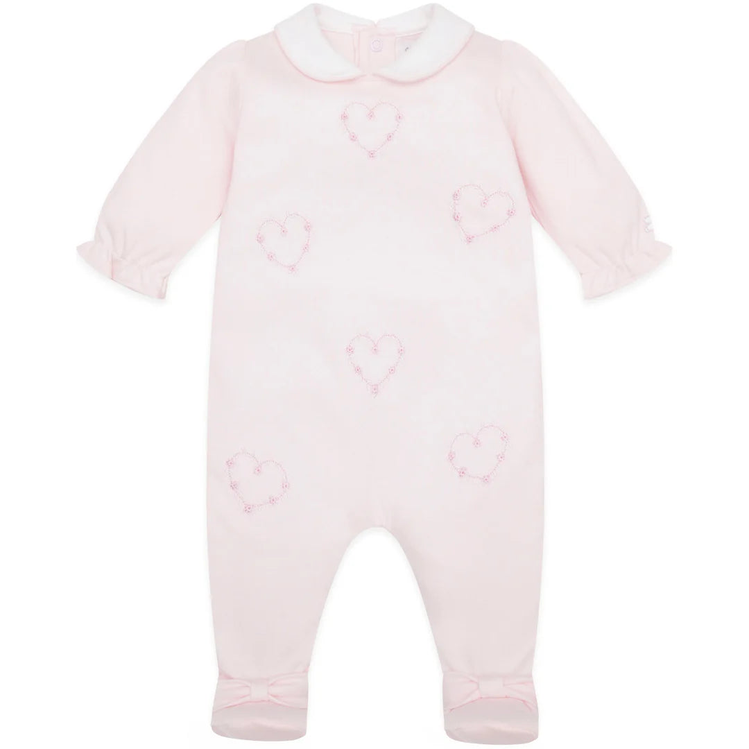 SALE Jenna Baby Girls Heart Embroidery Babygrow by Emile et Rose