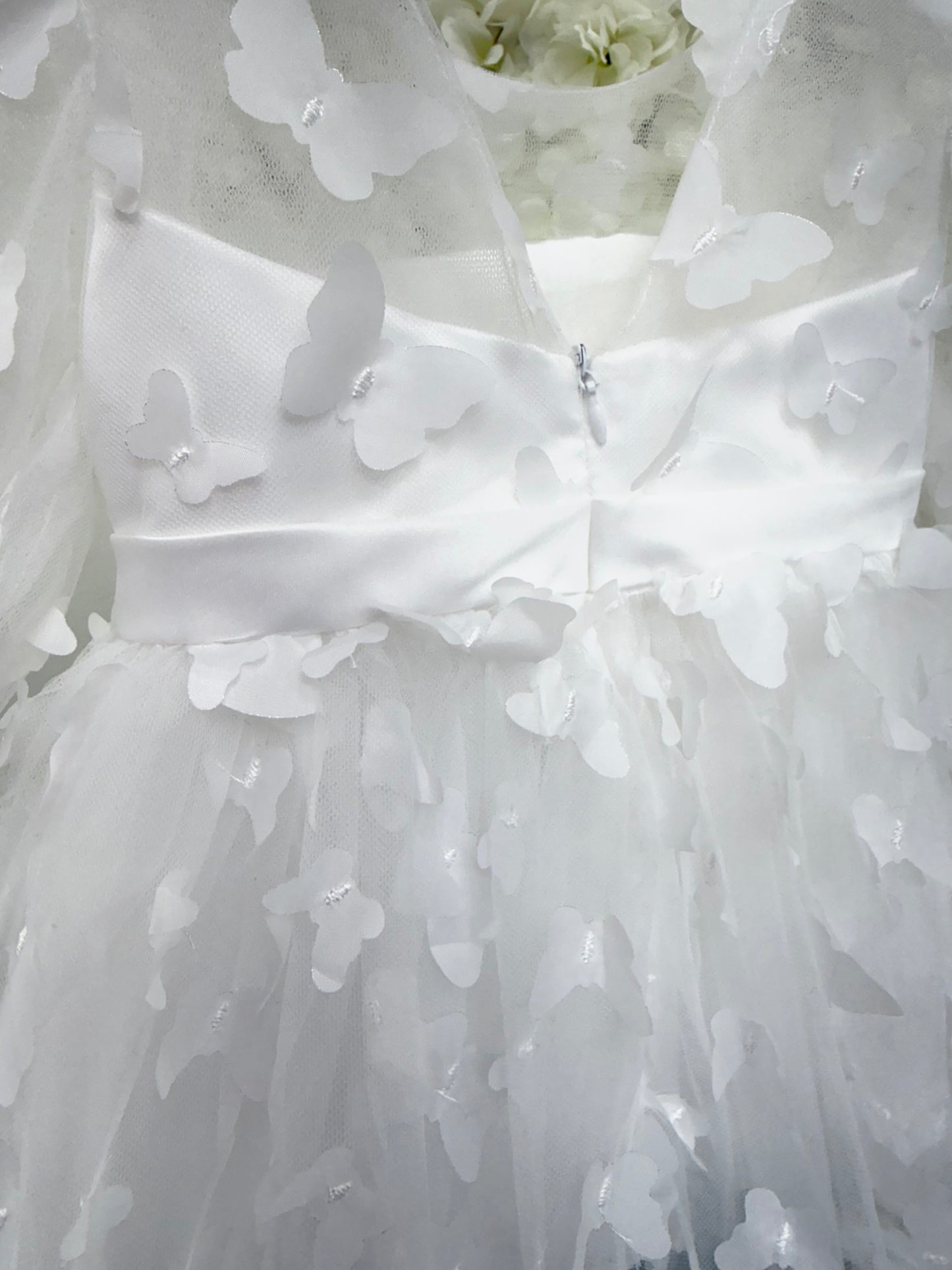White Butterfly Dress & Headband