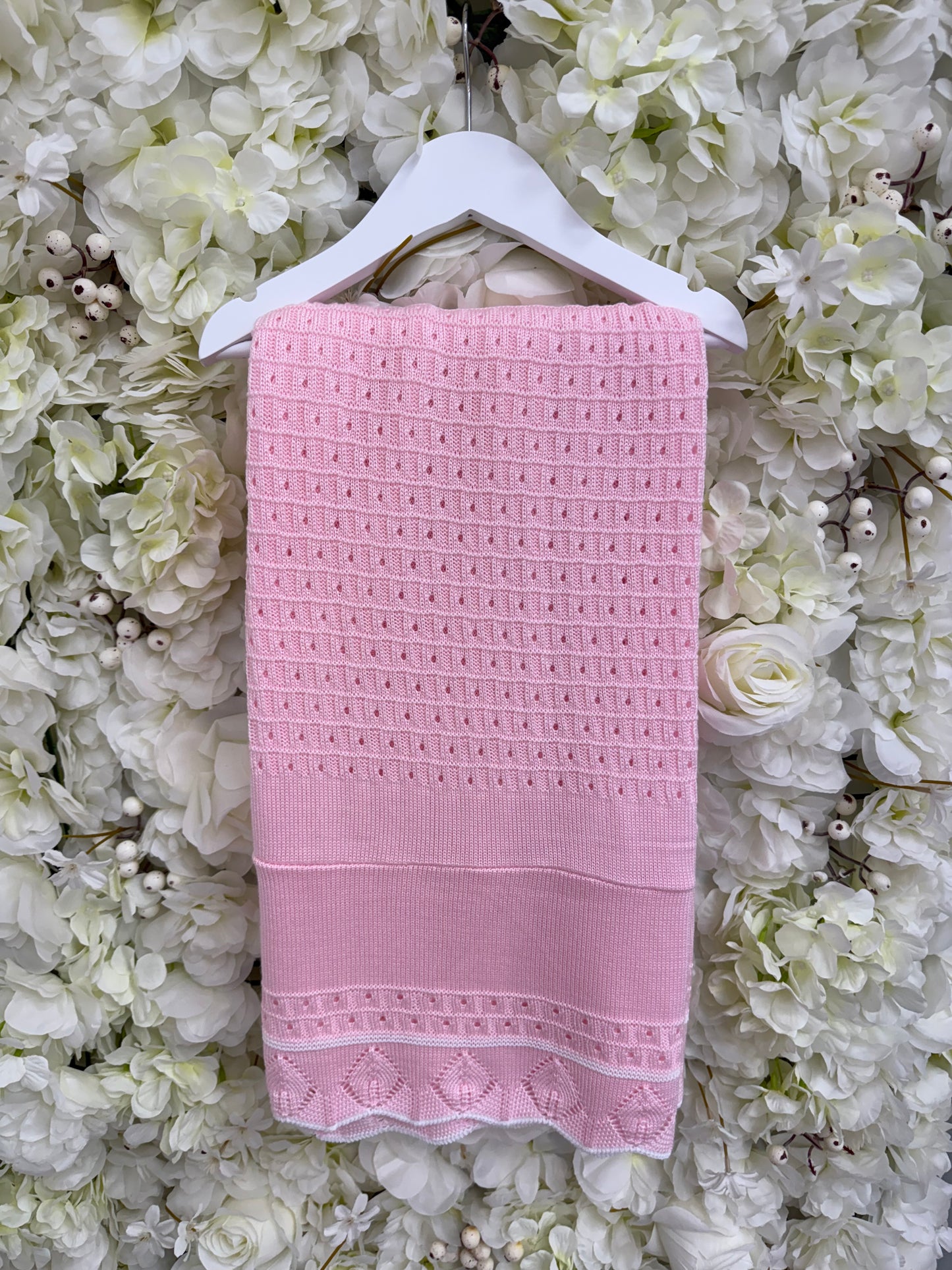 Pink Christening Shawl