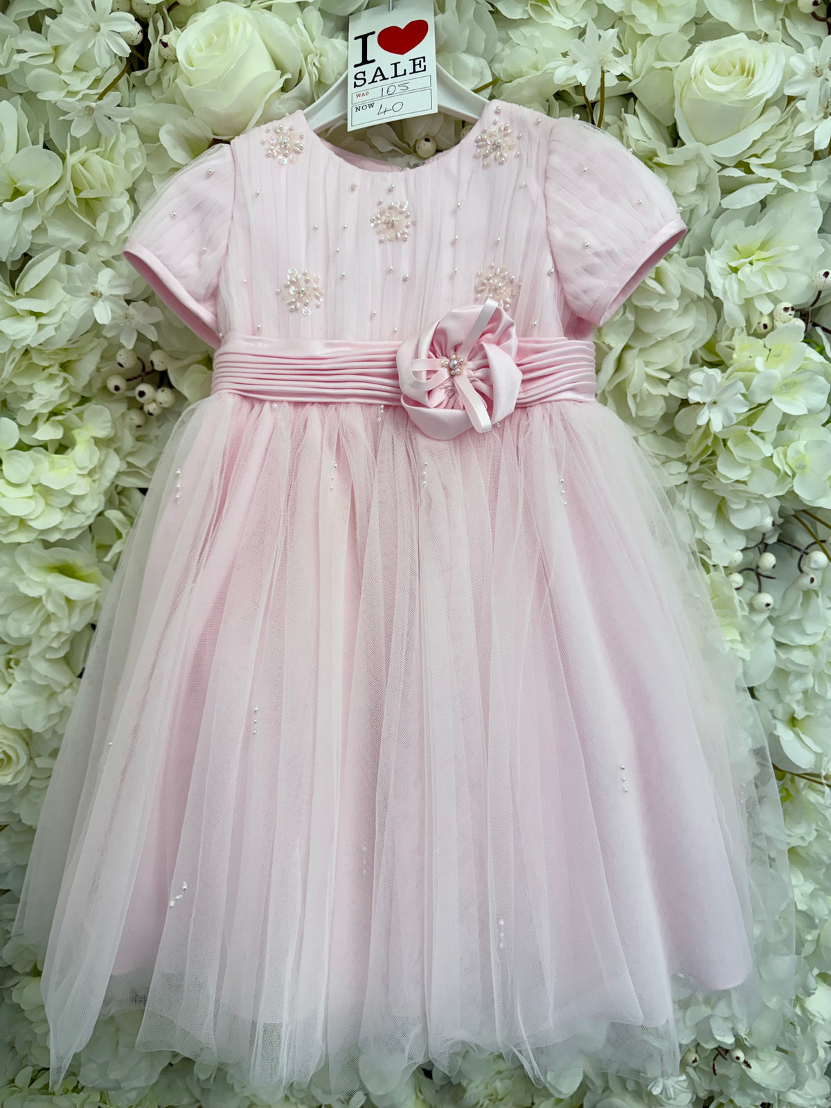 SALE LAST ONE Sarah Louise Pink Flower Girl Dress