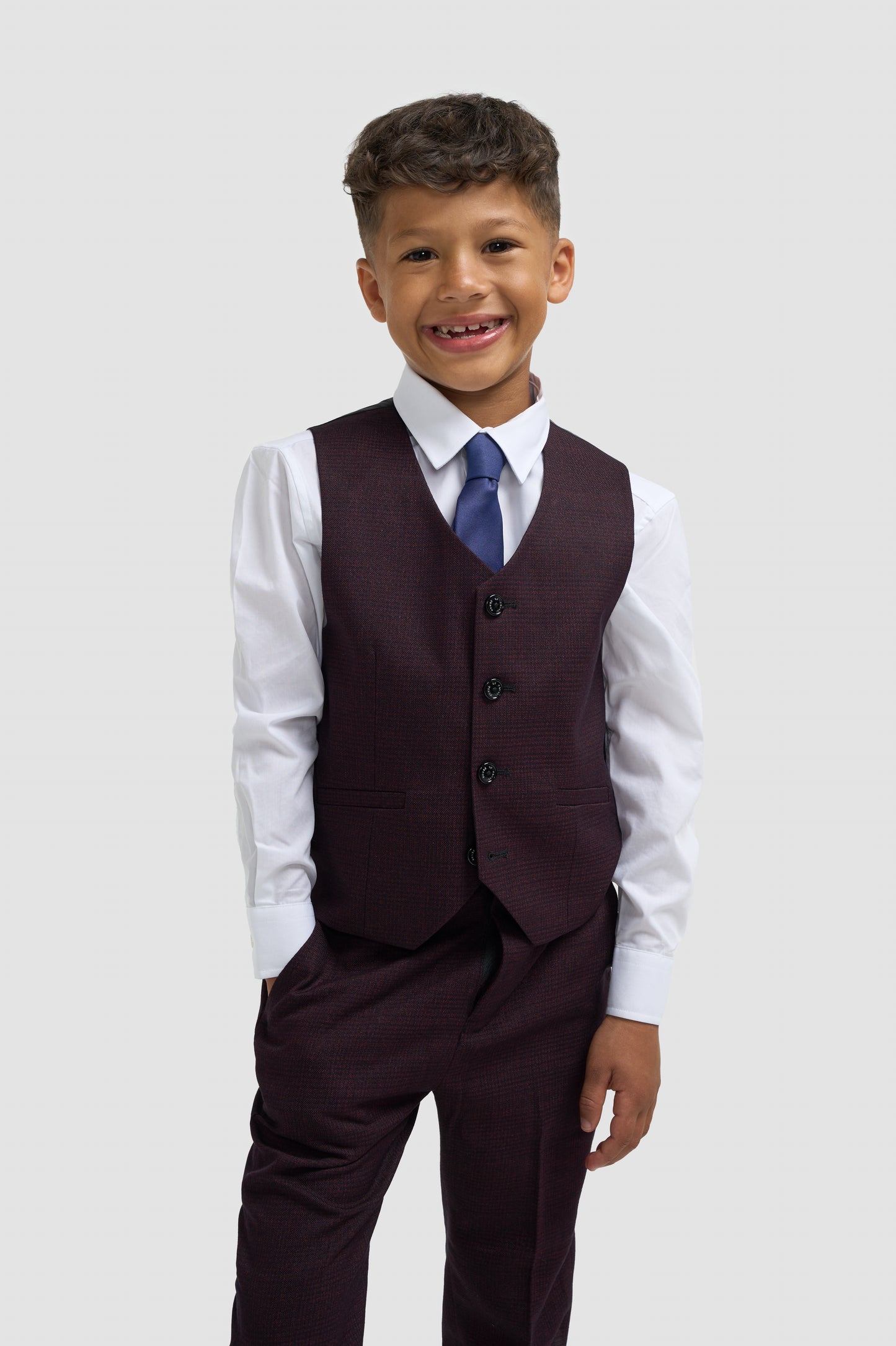 Cavani Boys Caridi Wine 3 Piece Suit