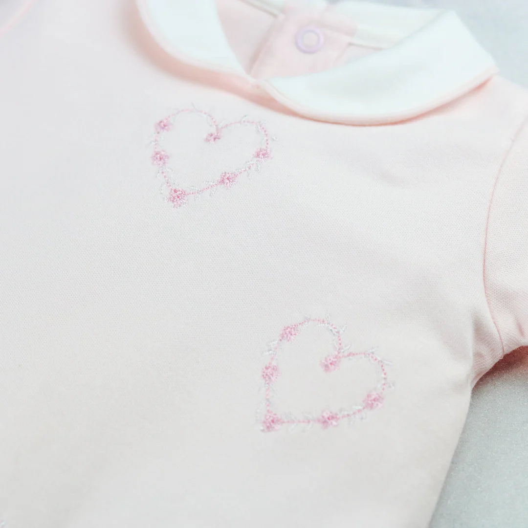SALE Jenna Baby Girls Heart Embroidery Babygrow by Emile et Rose