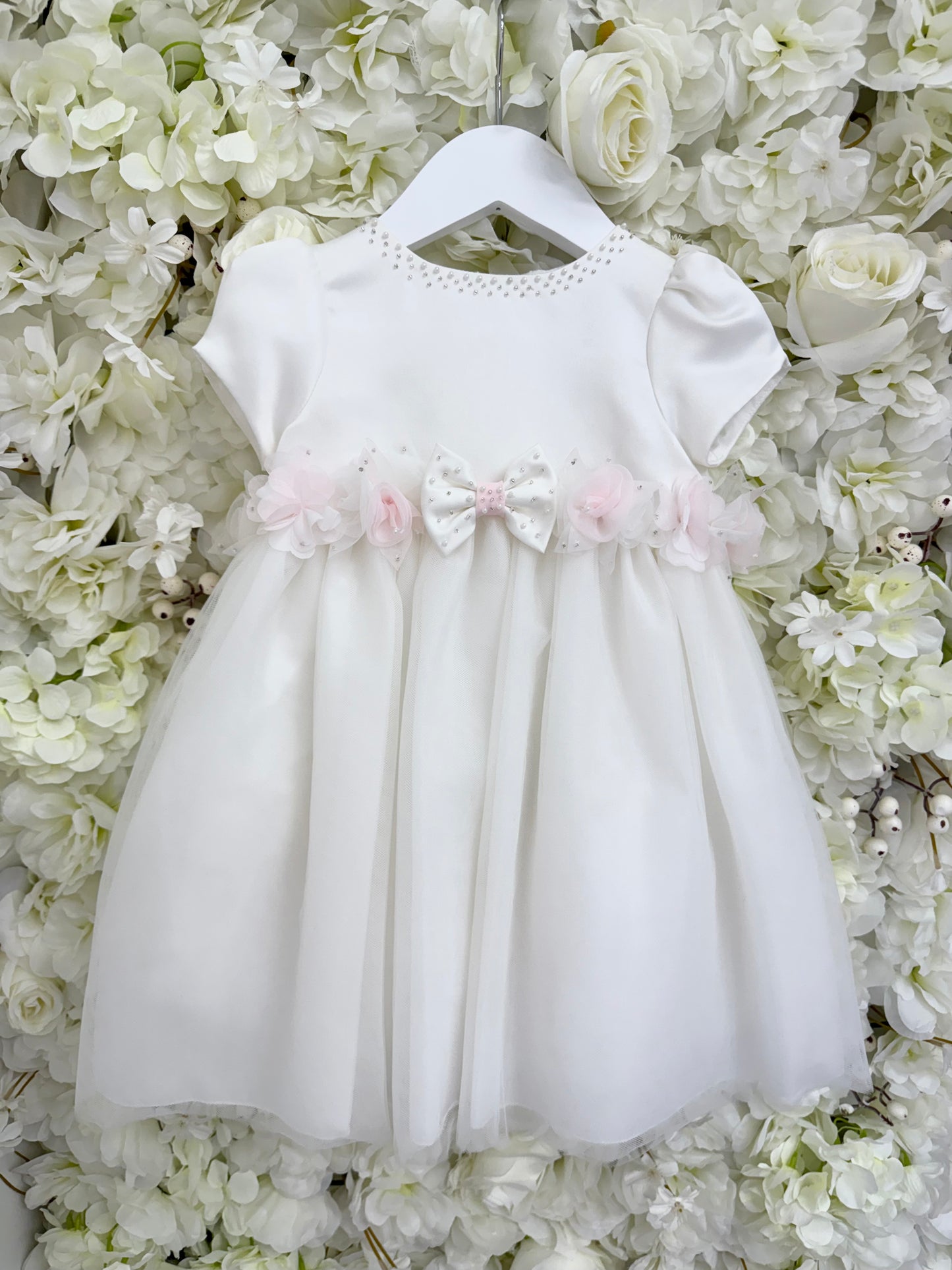 Sarah Louise Ivory/Blush Pearl & Diamonte Dress