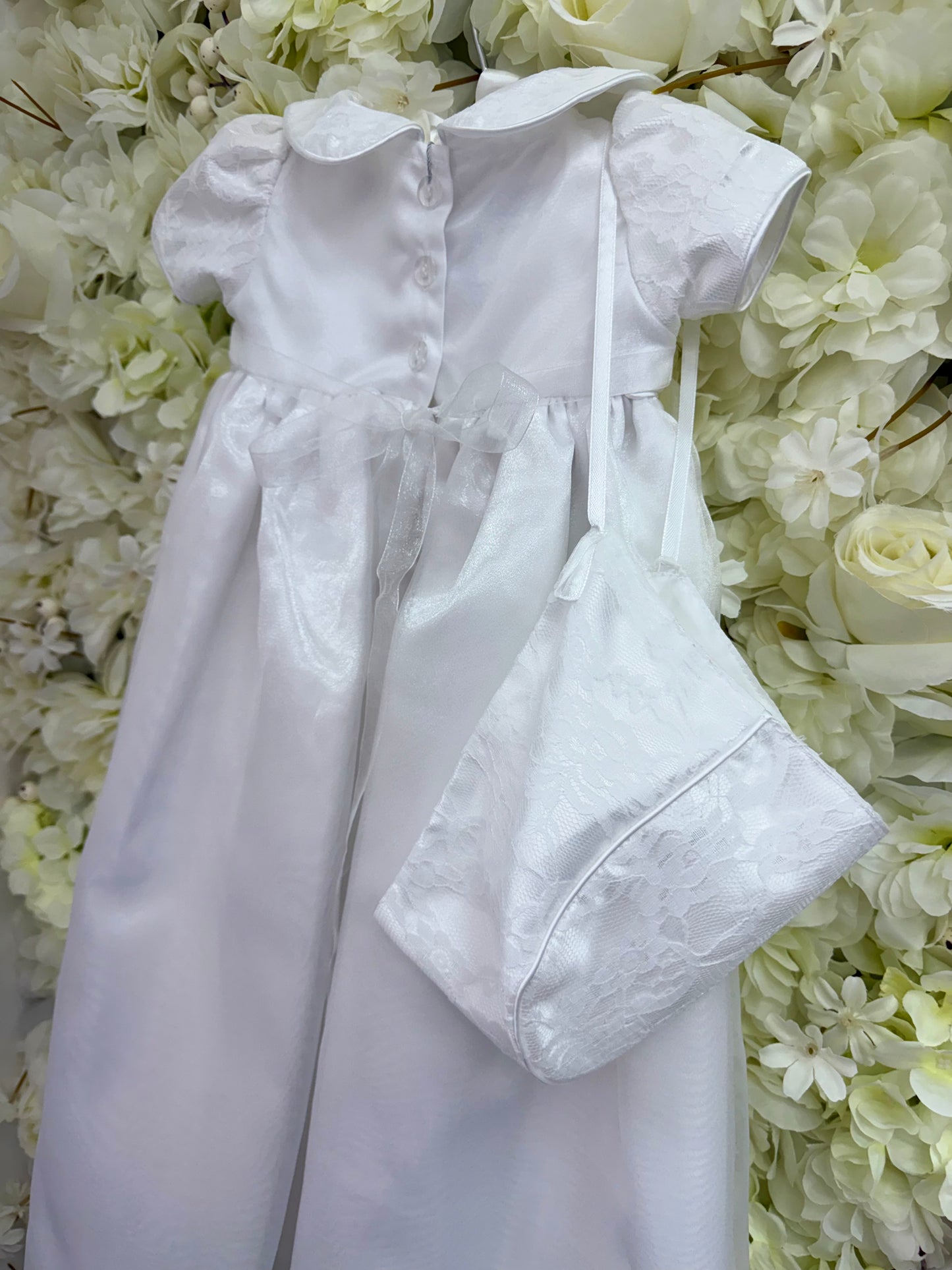 Smocked White Christening Gown
