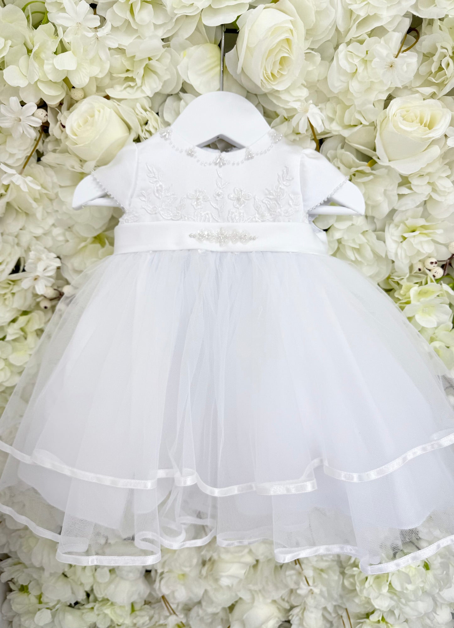 Pearl Embellished Tulle Dress