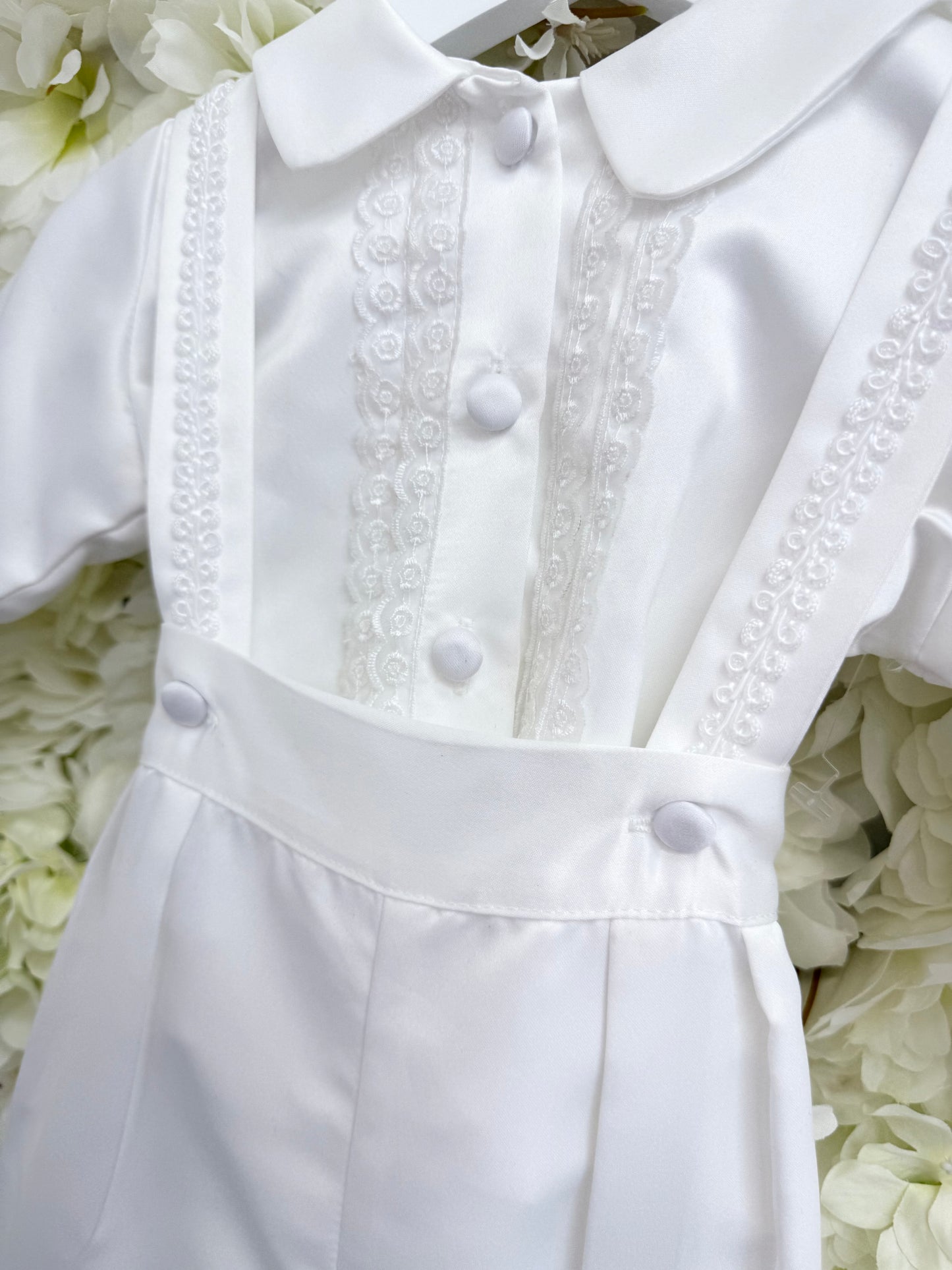 Long Sleeve Christening Dungaree Outfit