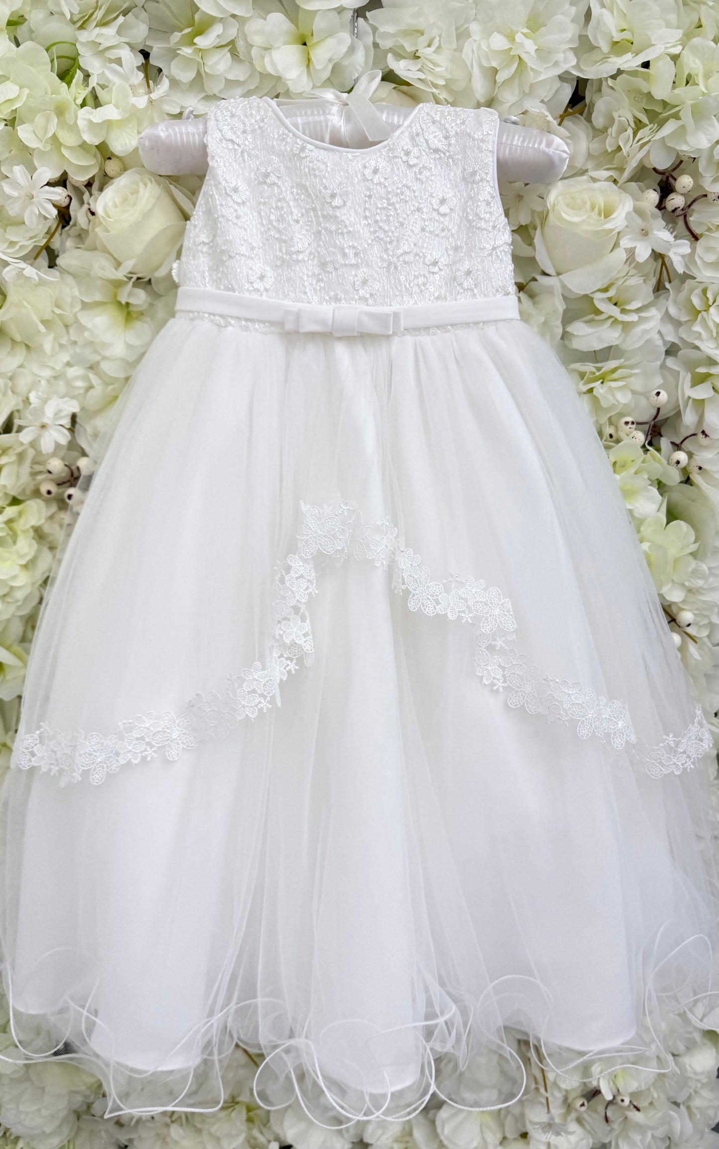 Ivory Christening Gown with Cape & Bonnet