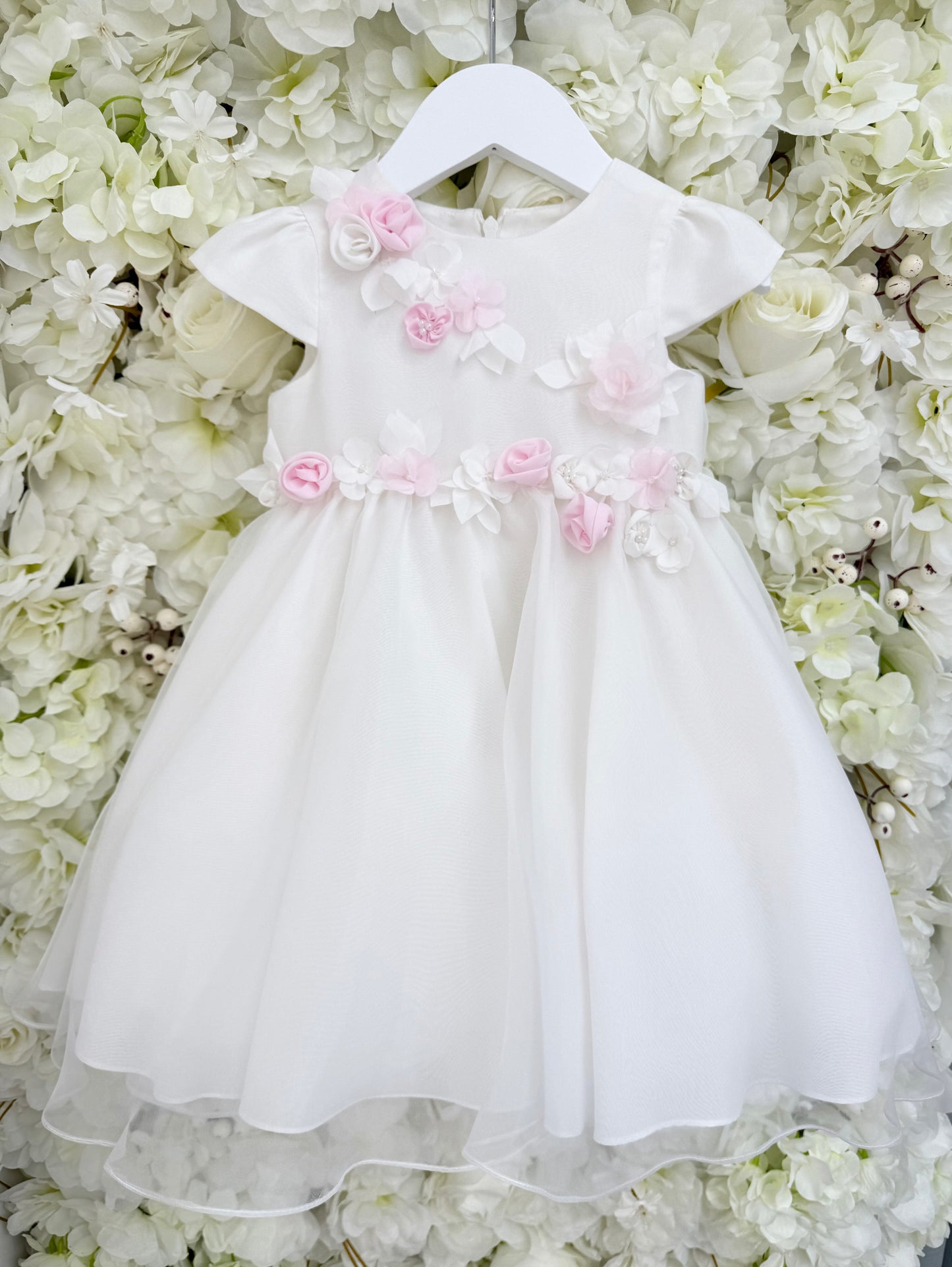 Sarah Louise Pink & Ivory Flower Dress & Headband