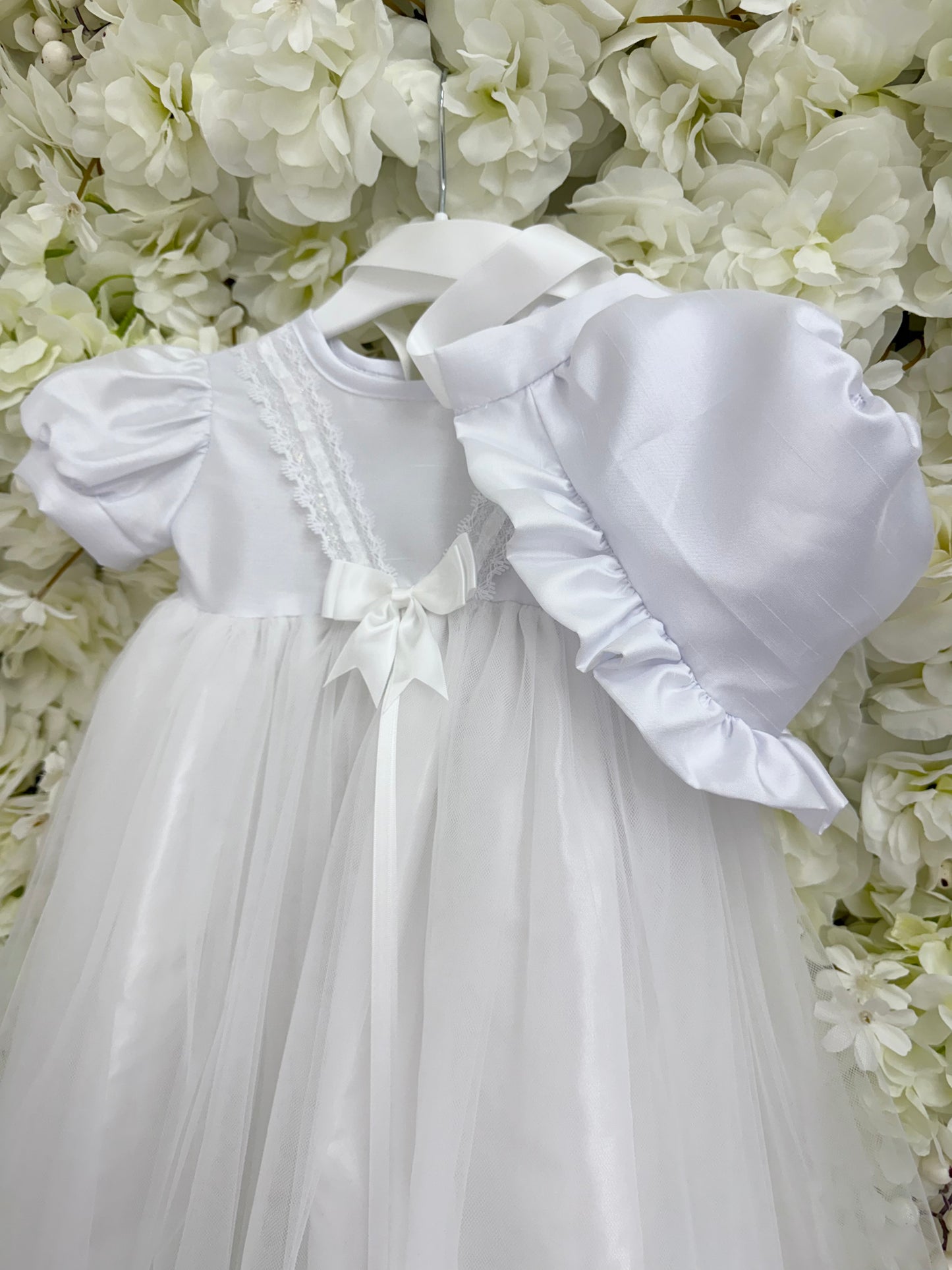 Bow & Satin Christening Gown