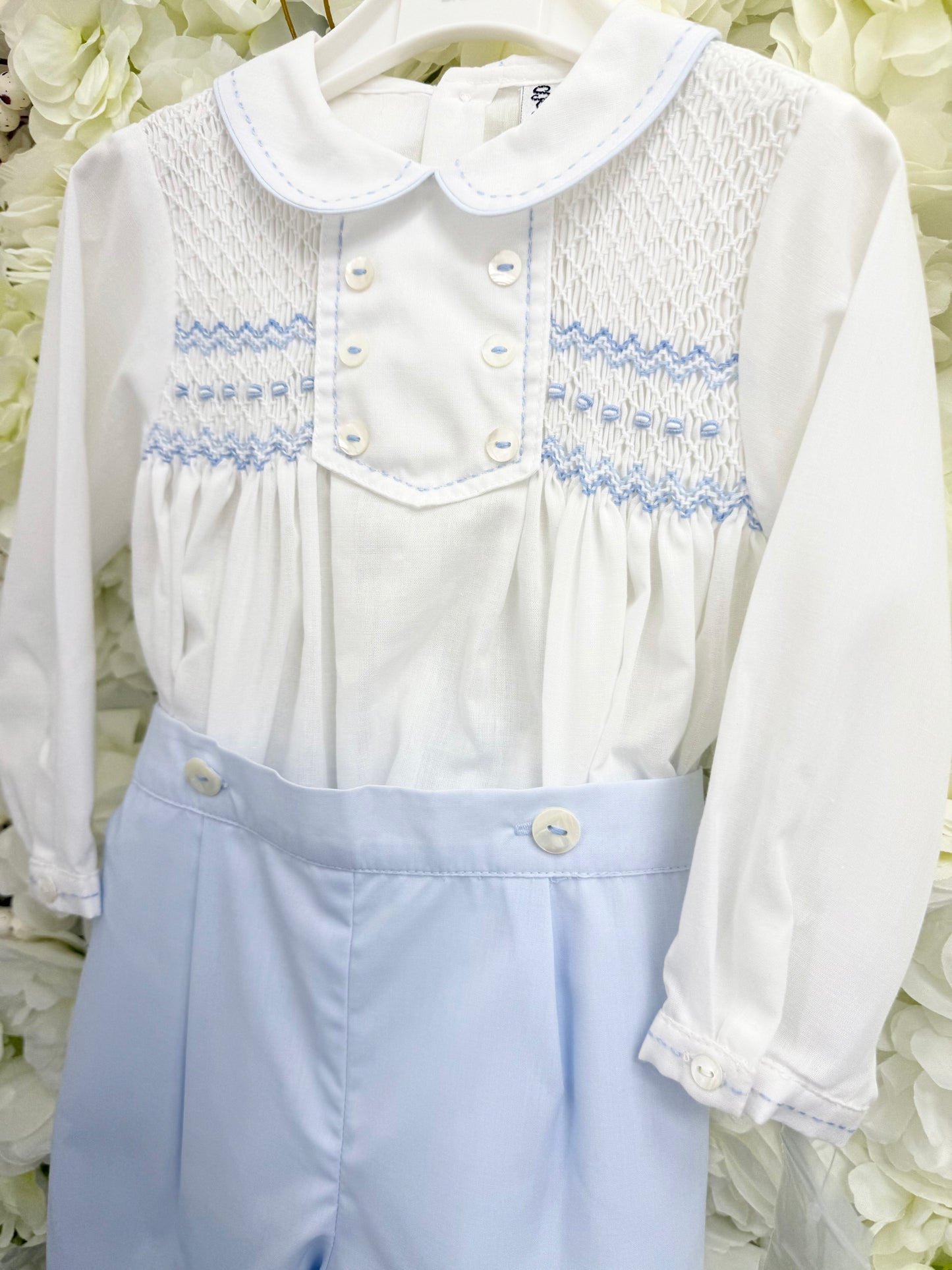 Sarah Louise Baby Boy Long Sleeve Shirt & Shorts Occasion Set