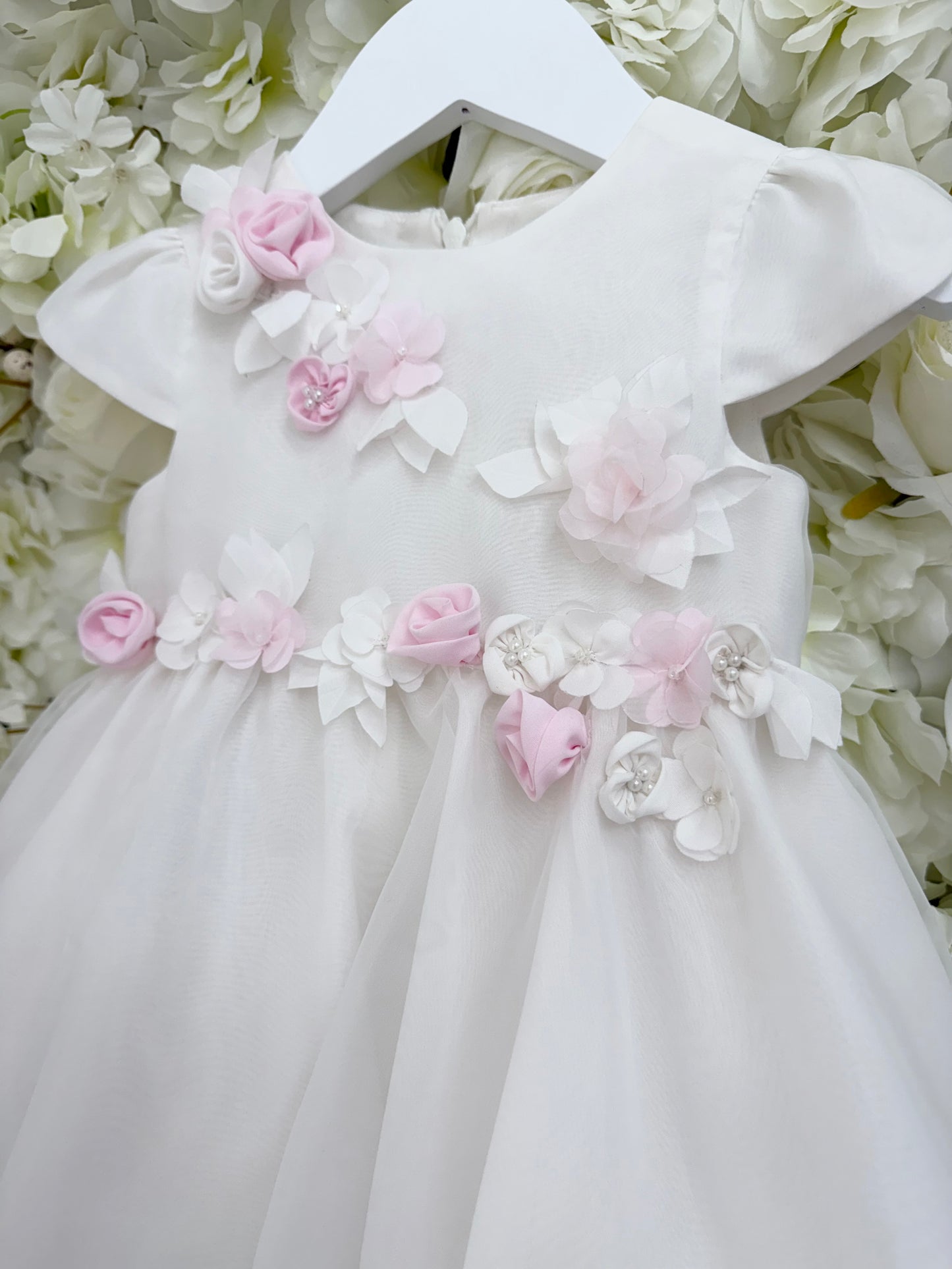 Sarah Louise Pink & Ivory Flower Dress & Headband
