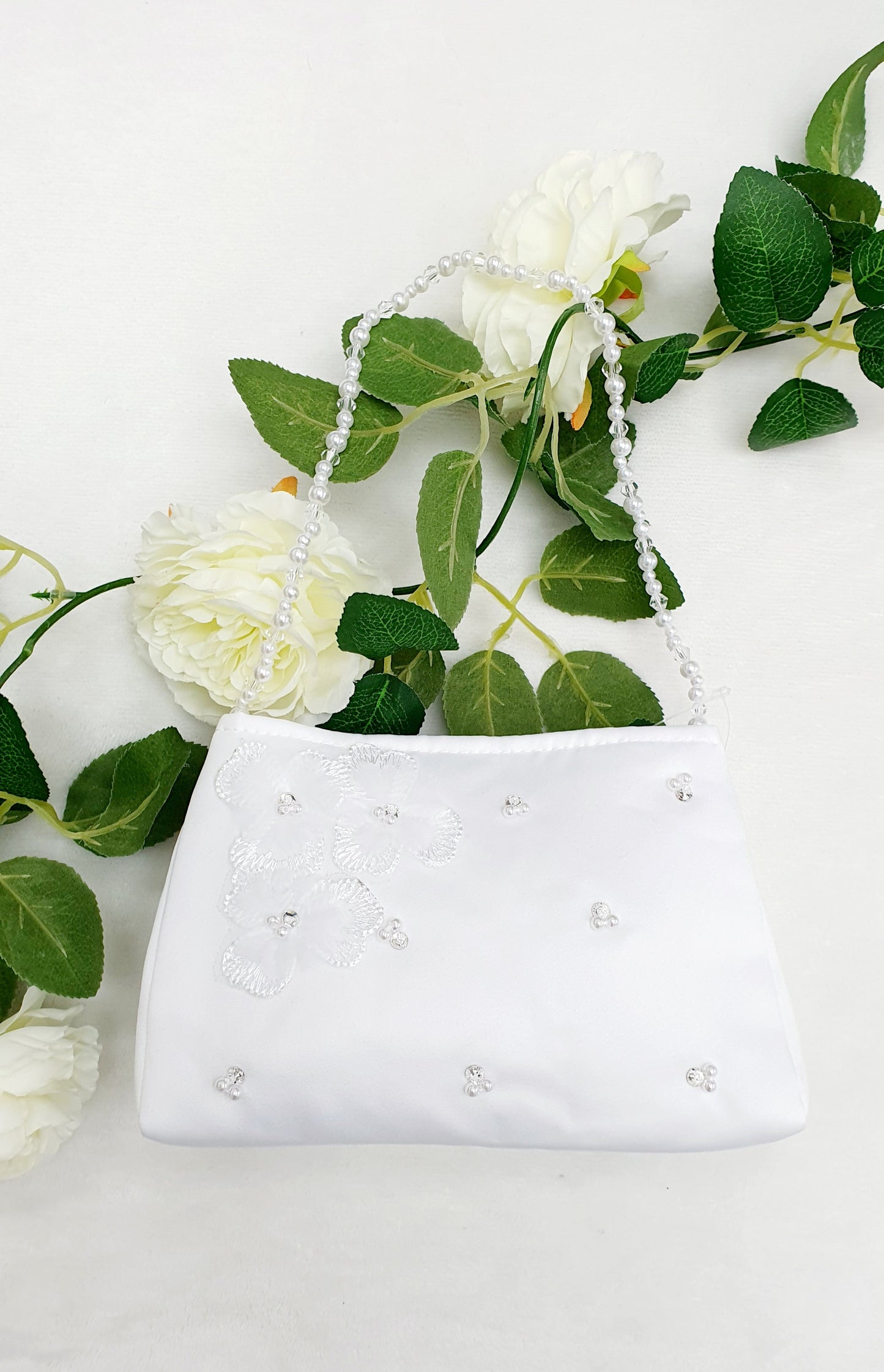 Communion 3 Flower Pearl Strap Bag