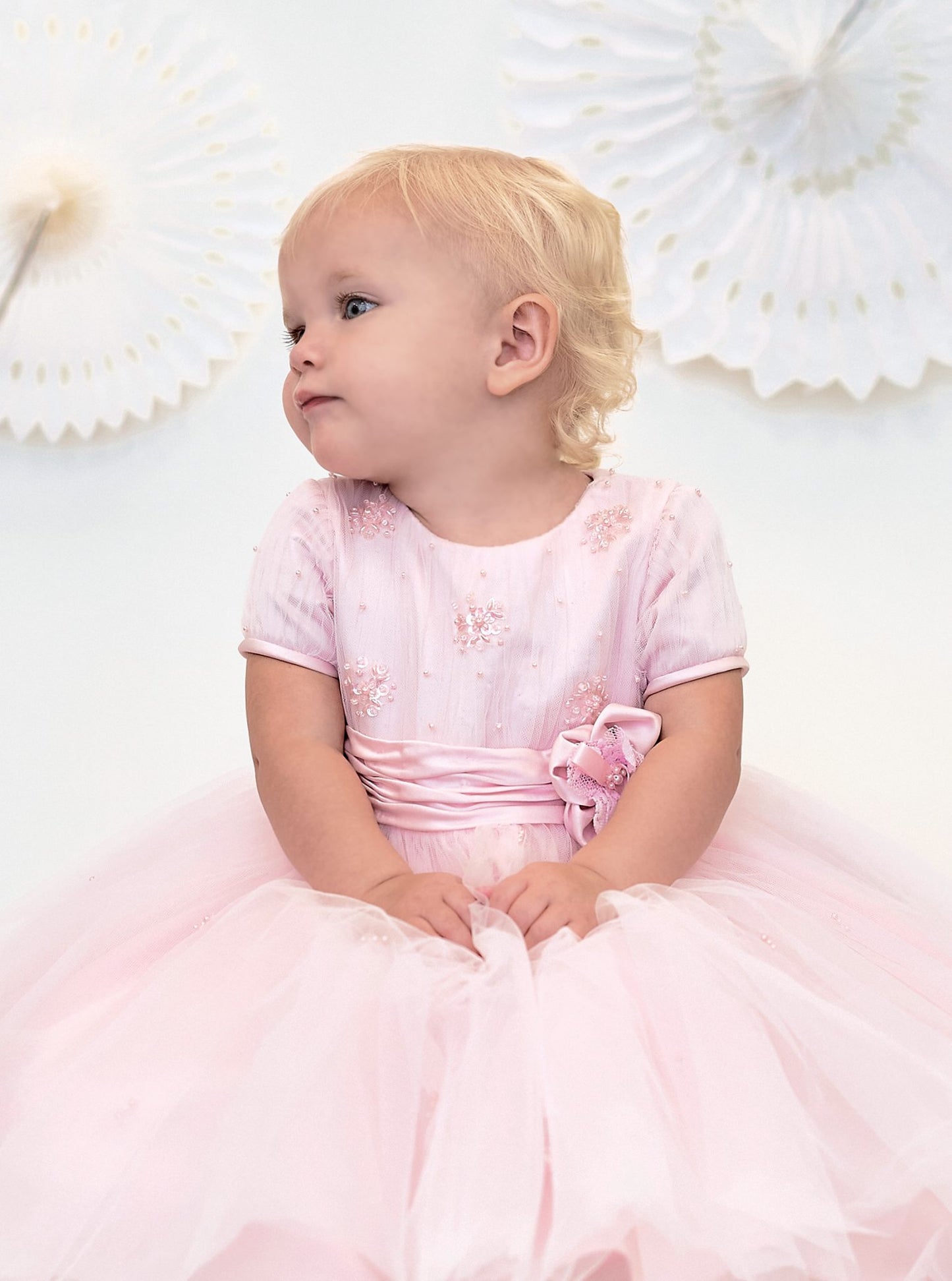 Sarah Louise Pink Flower Girl Dress