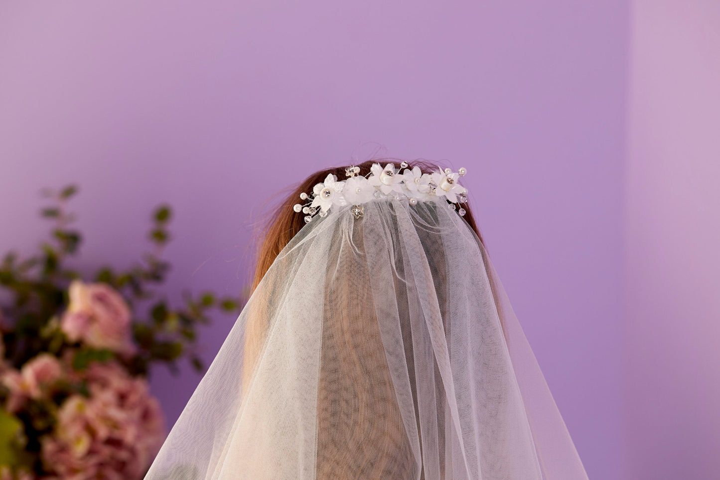 Embellished Comb Communion Veil