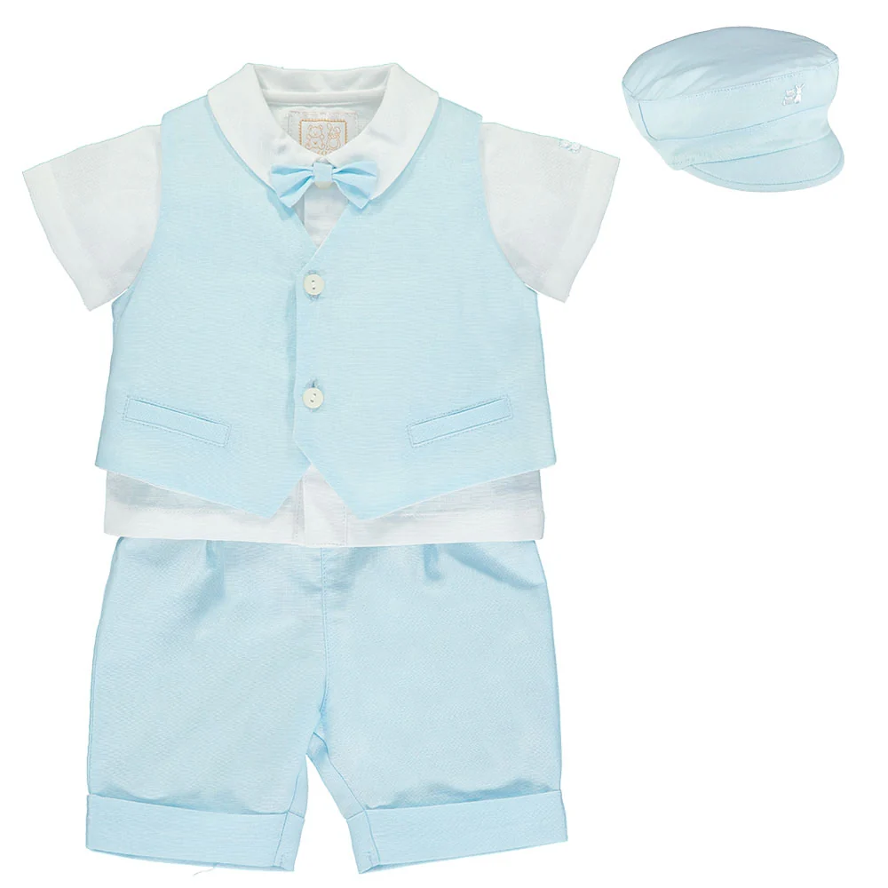 SALE Emile et Rose Perry Blue Baby Boys Outfit Set