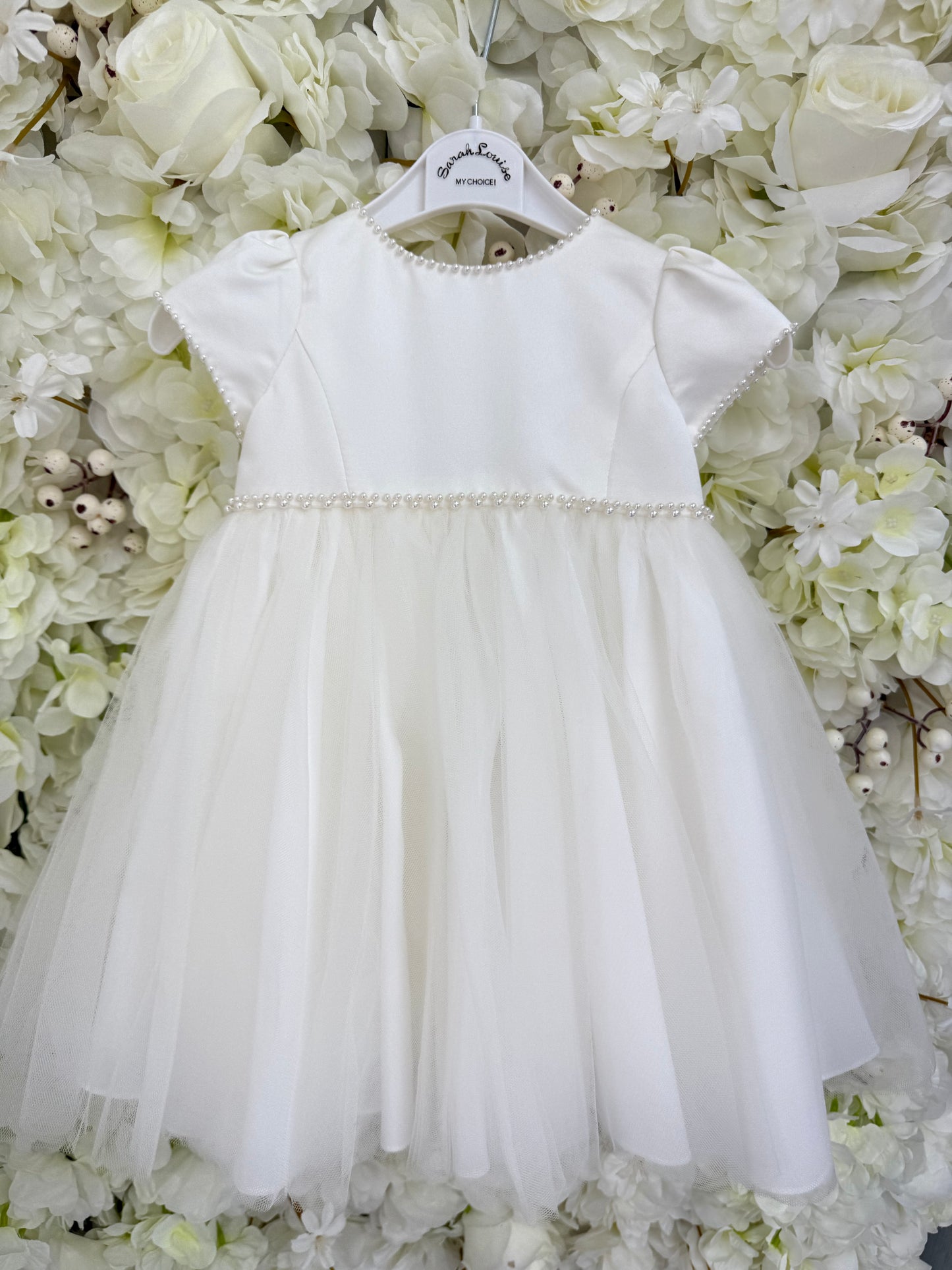 Sarah Louise - Ivory Pearl Flower Girl Dress