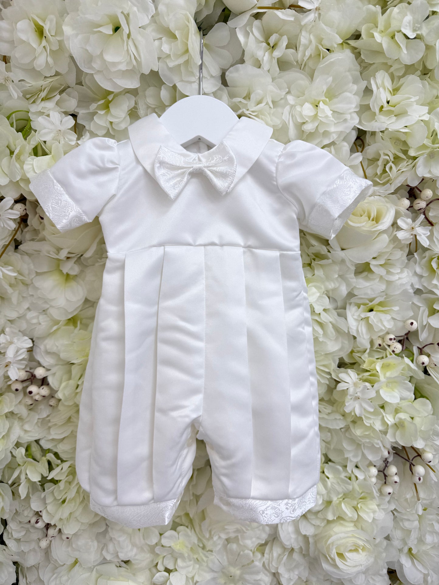 Ivory Christening Waistcoat Romper & Cap