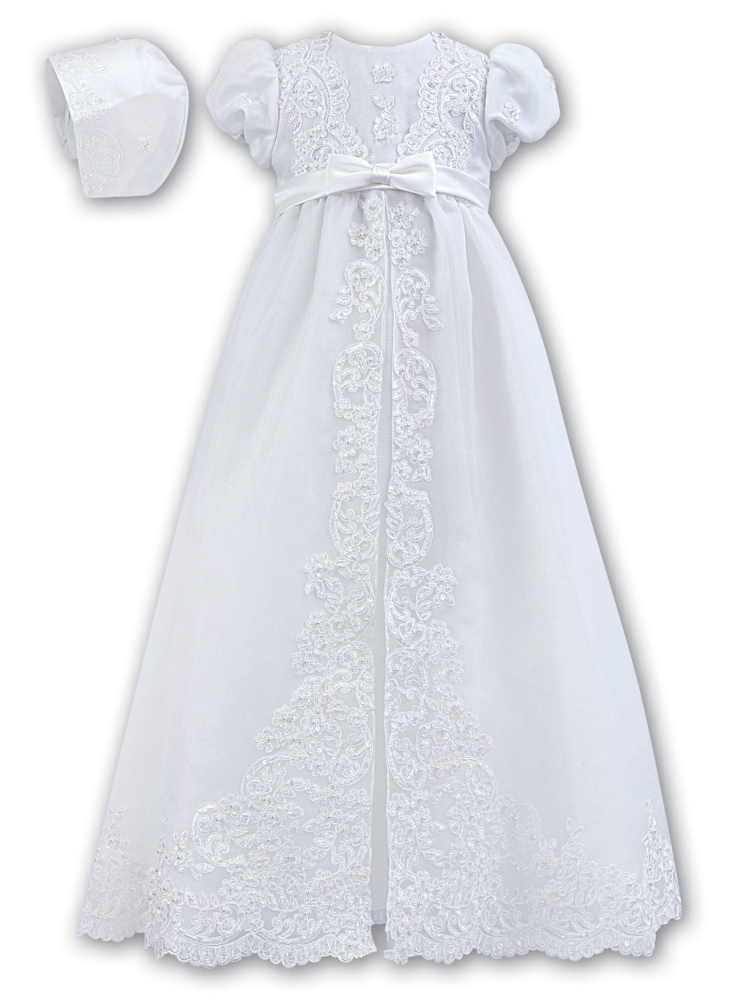 Sarah Louise - Pearl & Lace Christening Gown & Bonnet