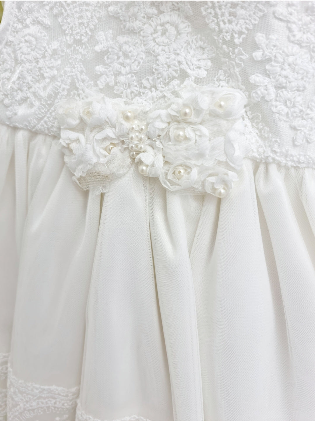 Bow Pearl Christening Dress