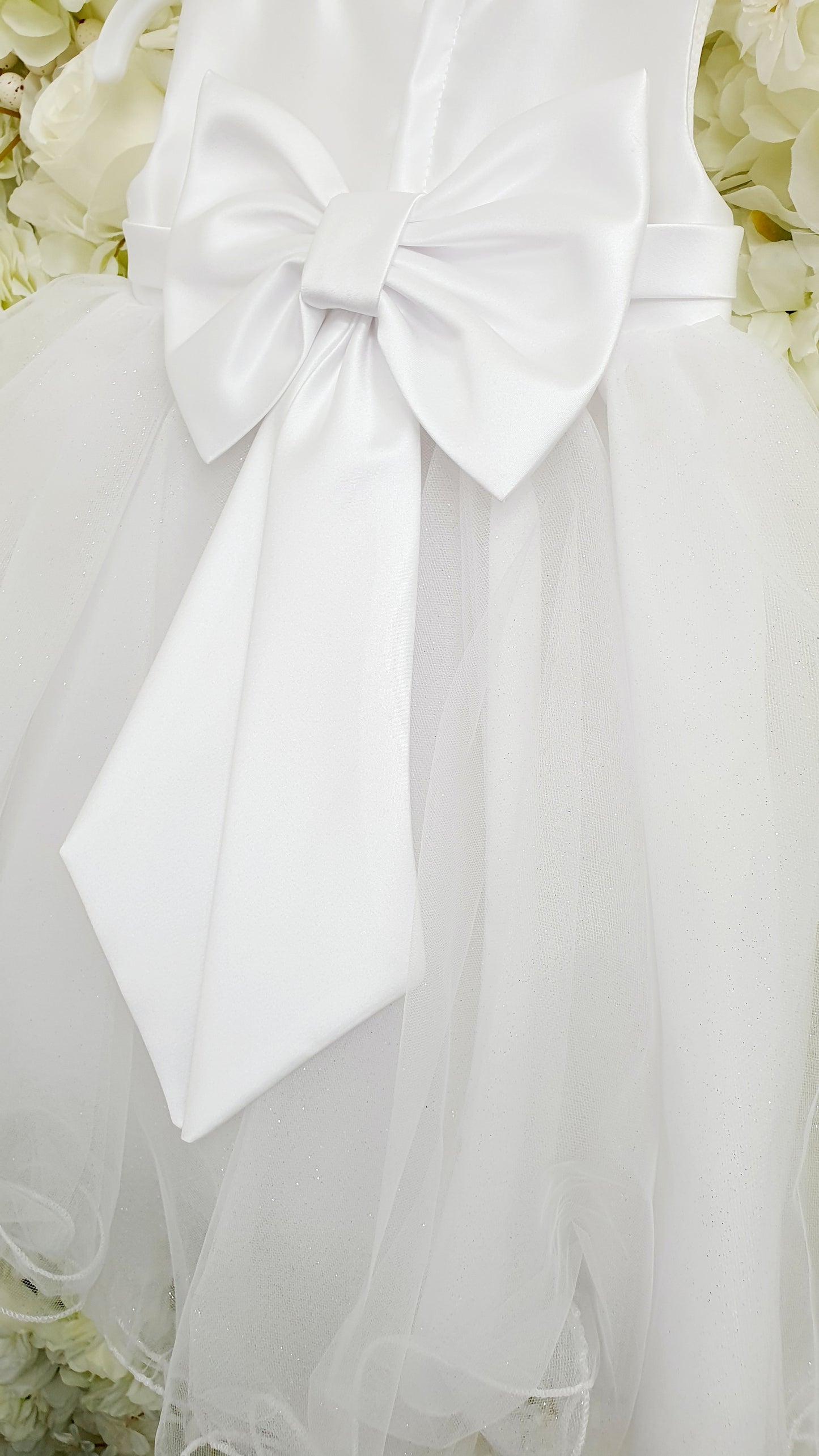 Swarovski Crystal Neckline Christening Dress