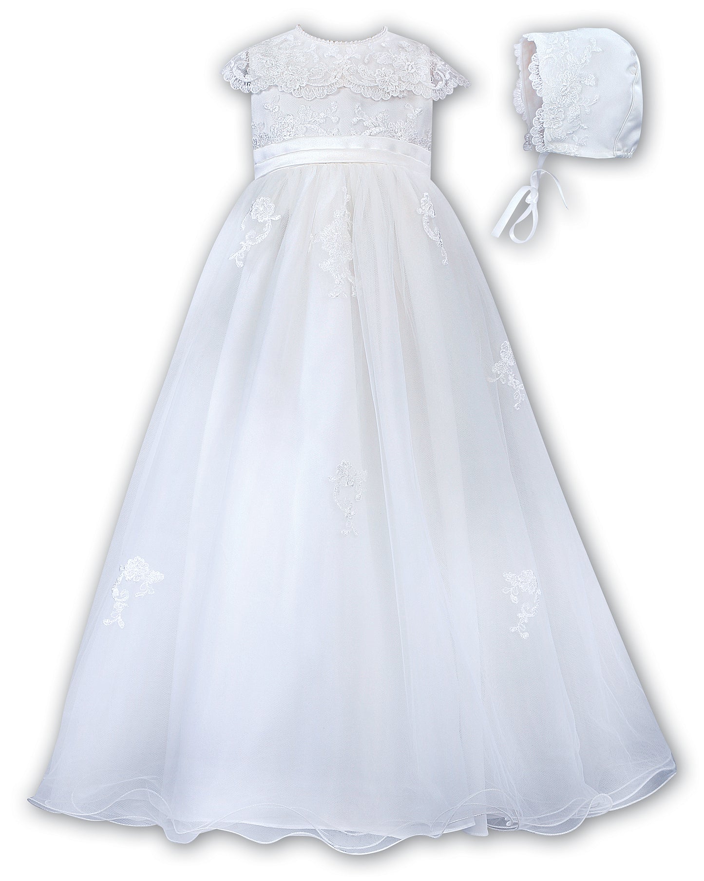 Sarah Louise Heirloom Collared Christening Gown & Bonnet