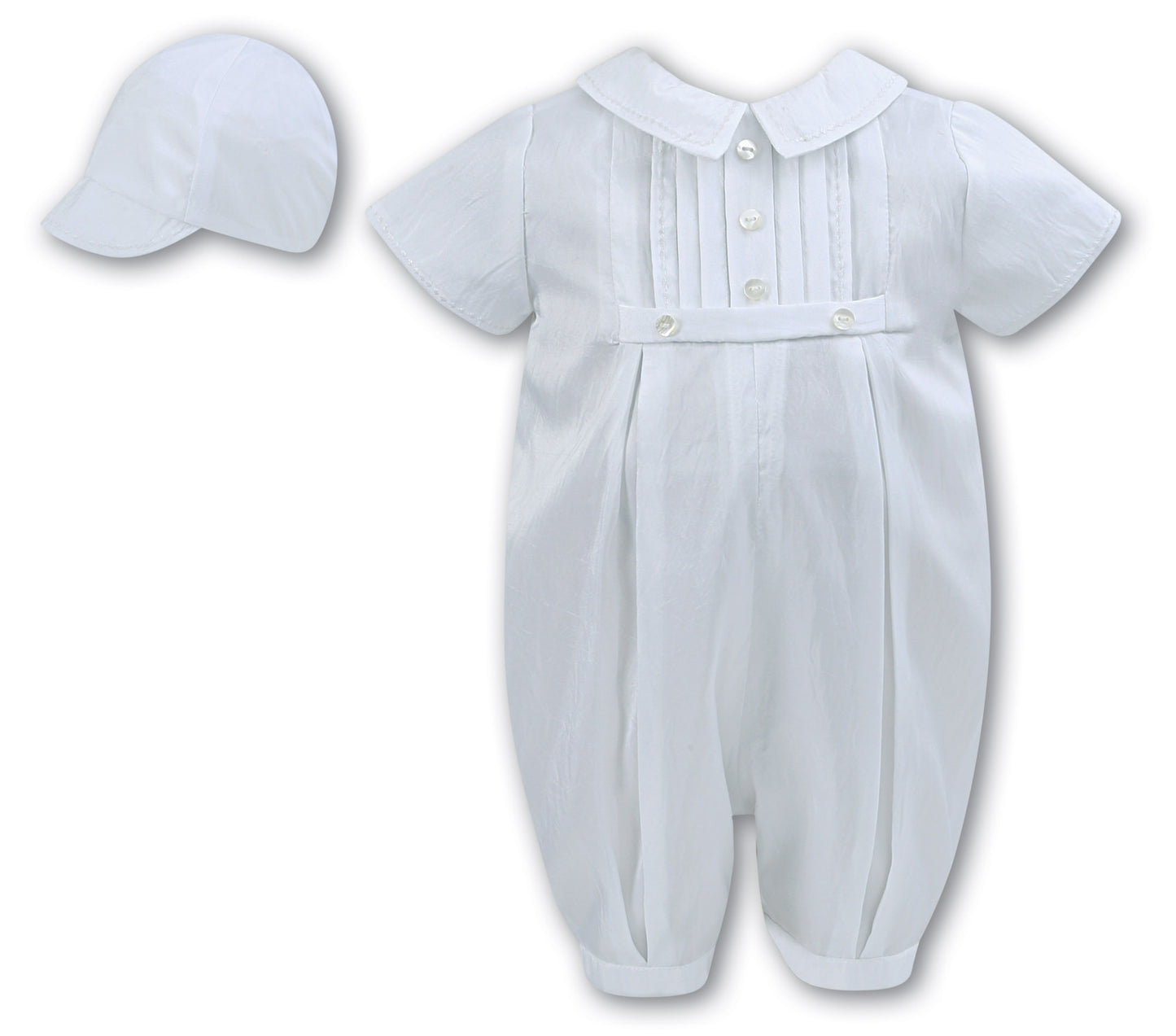 Sarah Louise - Traditional White Romper & Cap