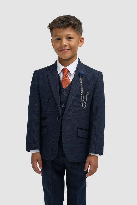Cavani Boys Caridi Navy 3 Piece Suit