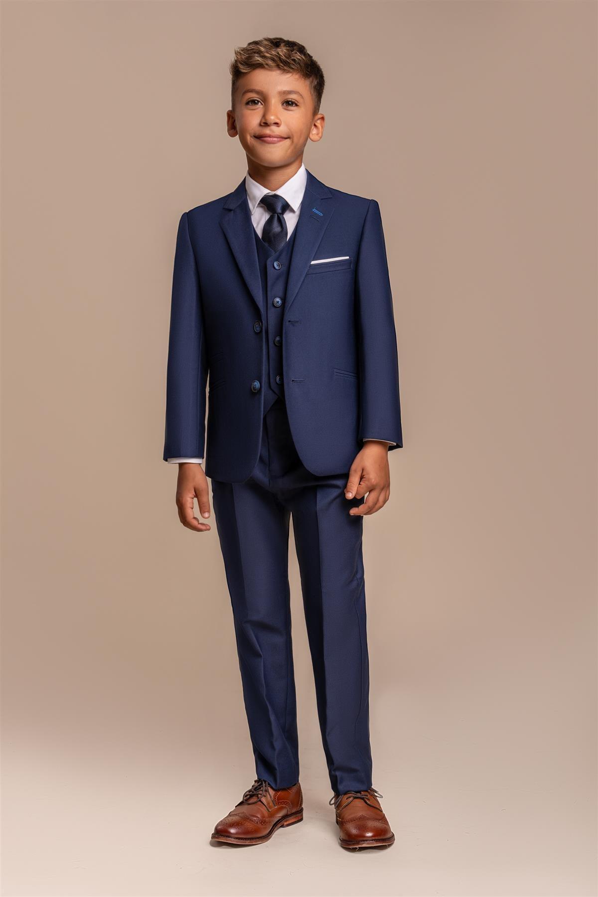 Cavani Jefferson Boys Navy Three Piece Suit