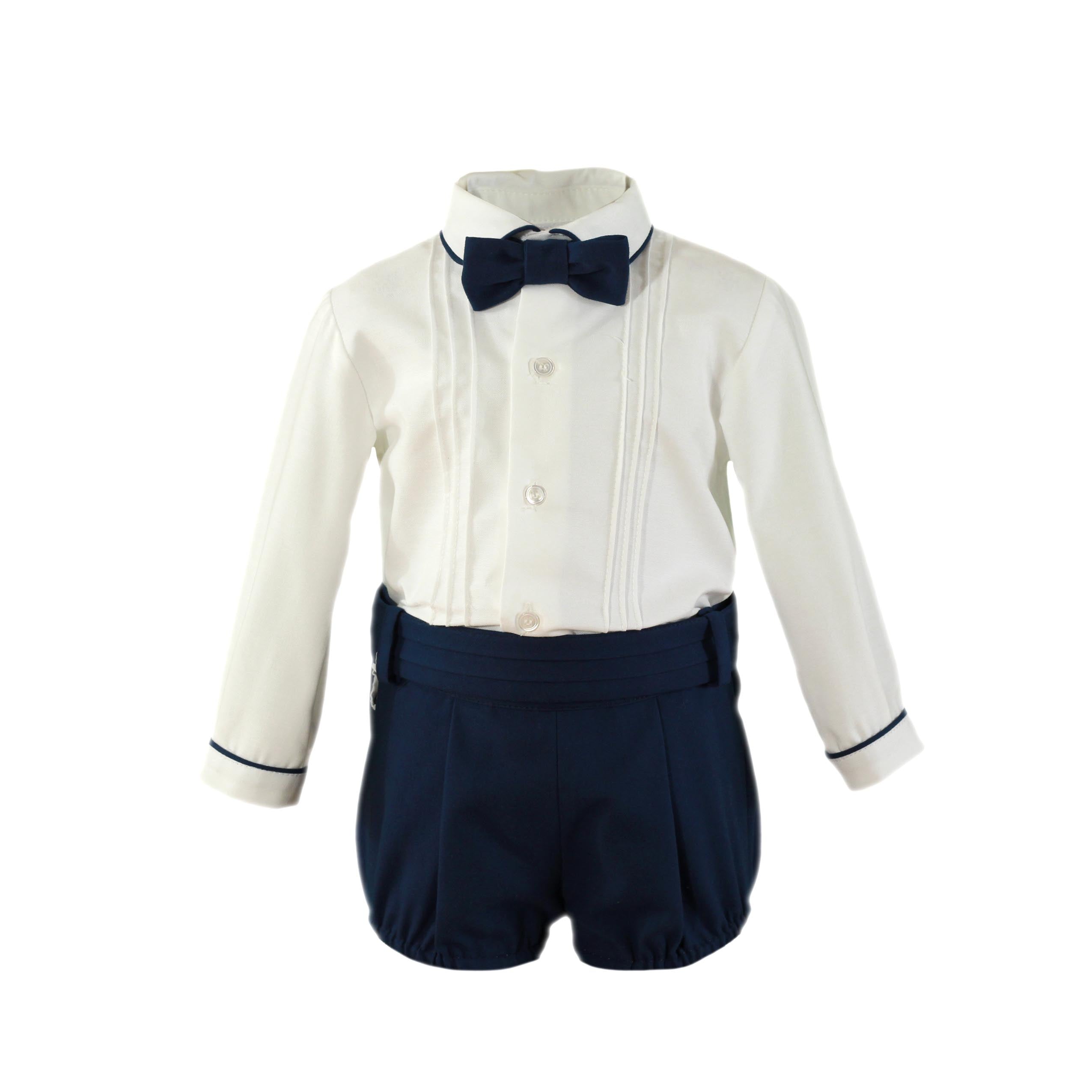 Miranda Navy Bow Tie Shorts Set Klassy Kids Occasionwear