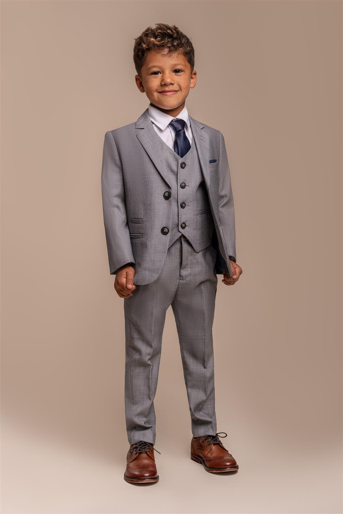 Cavani Reegan Boys Grey Three Piece Suit