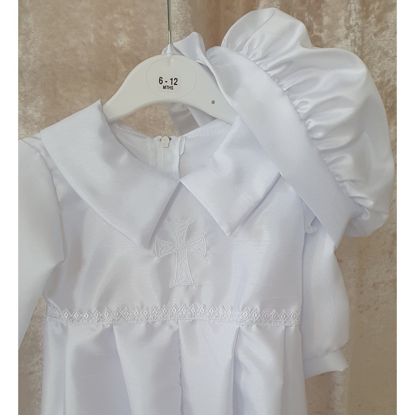 Cross Christening Romper & Cap