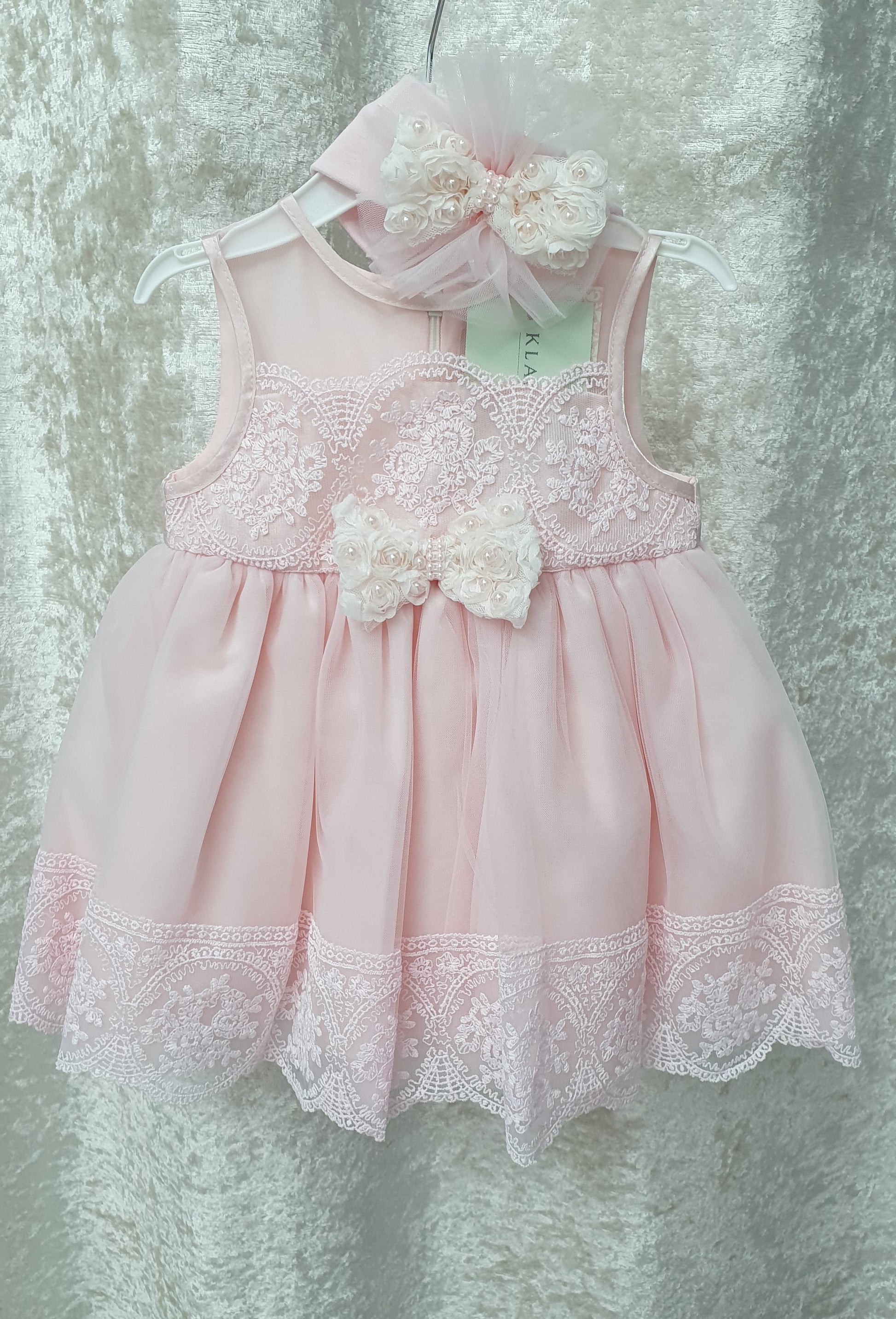 Baby Flower Girl Bow & Pearl Pink Dress – Klassy Kids Occasionwear ...