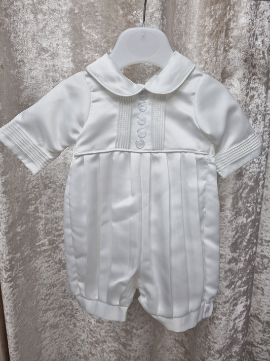 Long Sleeve Christening Romper & Cap