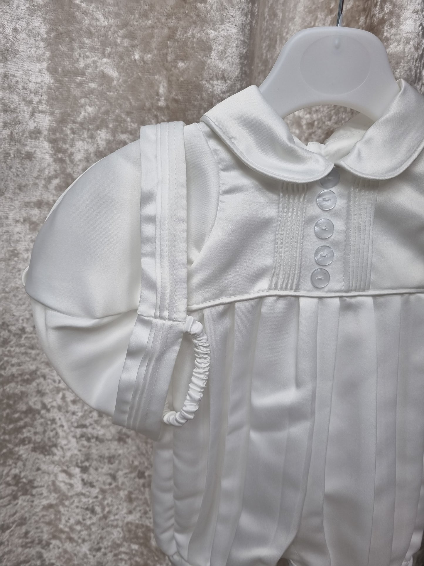 Long Sleeve Christening Romper & Cap