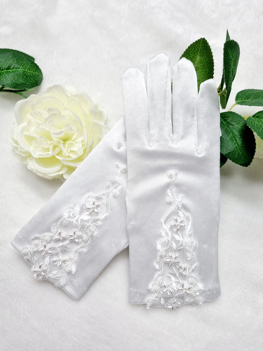 Pearl Detail Communion Gloves