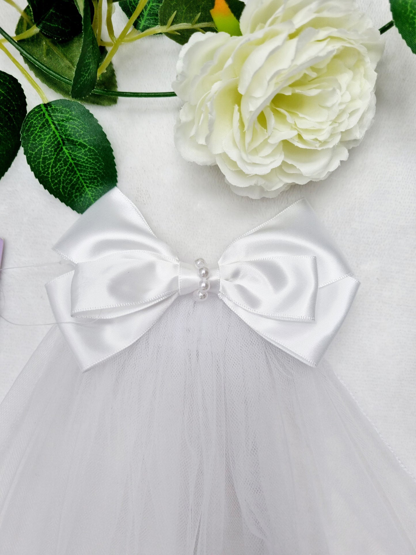 Large Bow Girls Communion Veil