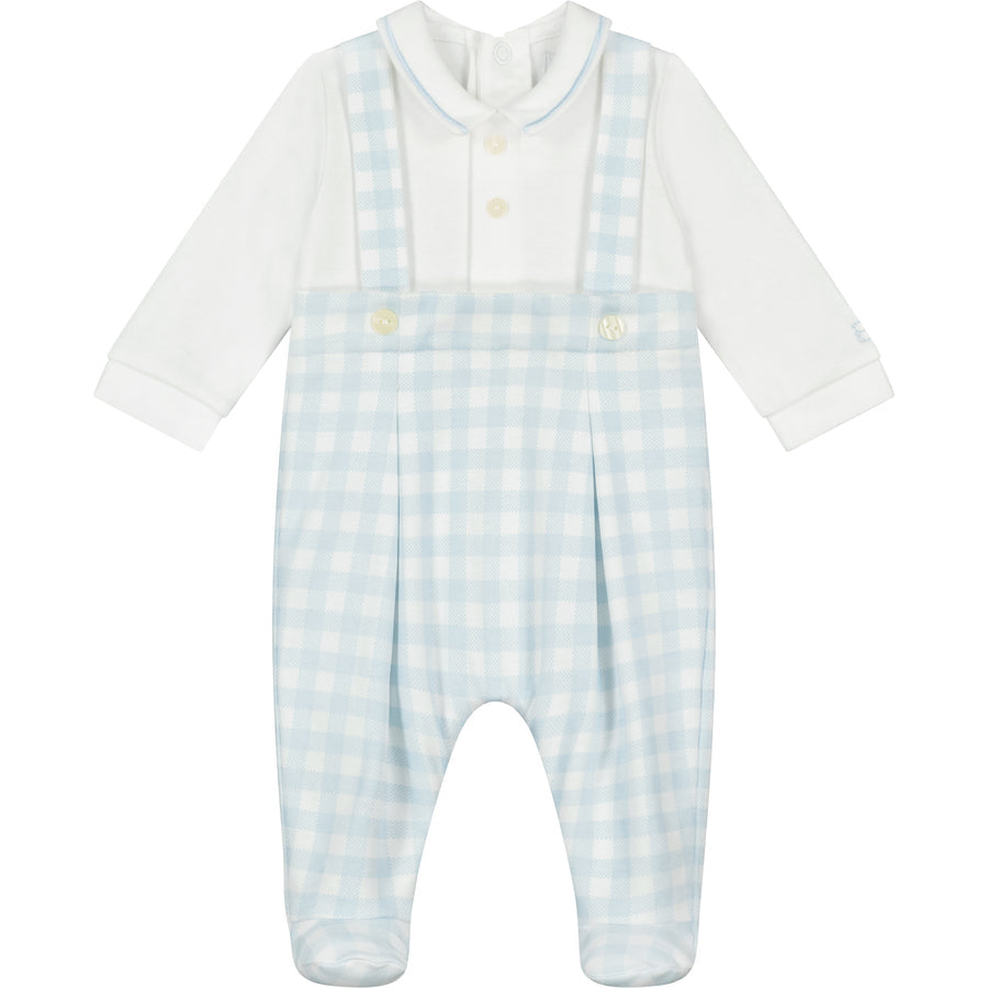 Emile et Rose Check Dungaree Babygrow