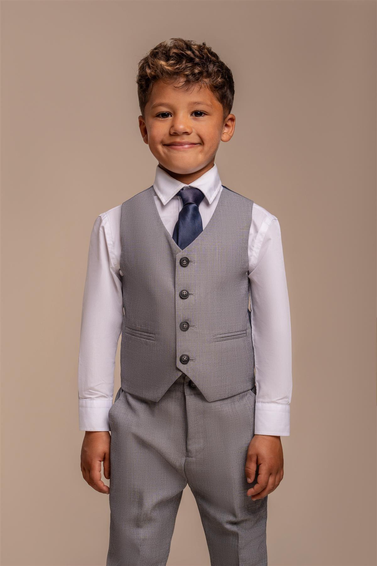 Cavani Reegan Boys Grey Three Piece Suit