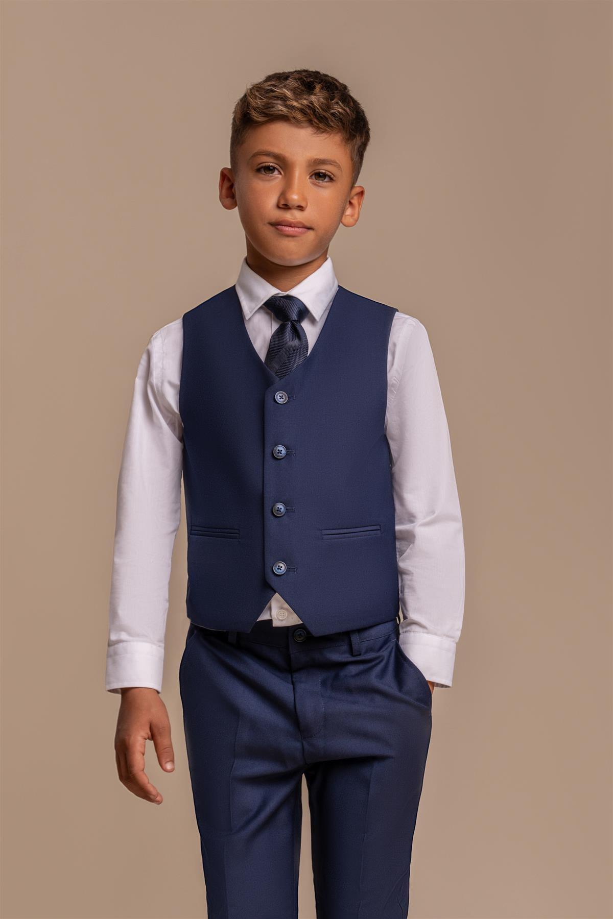 Cavani Jefferson Boys Navy Three Piece Suit